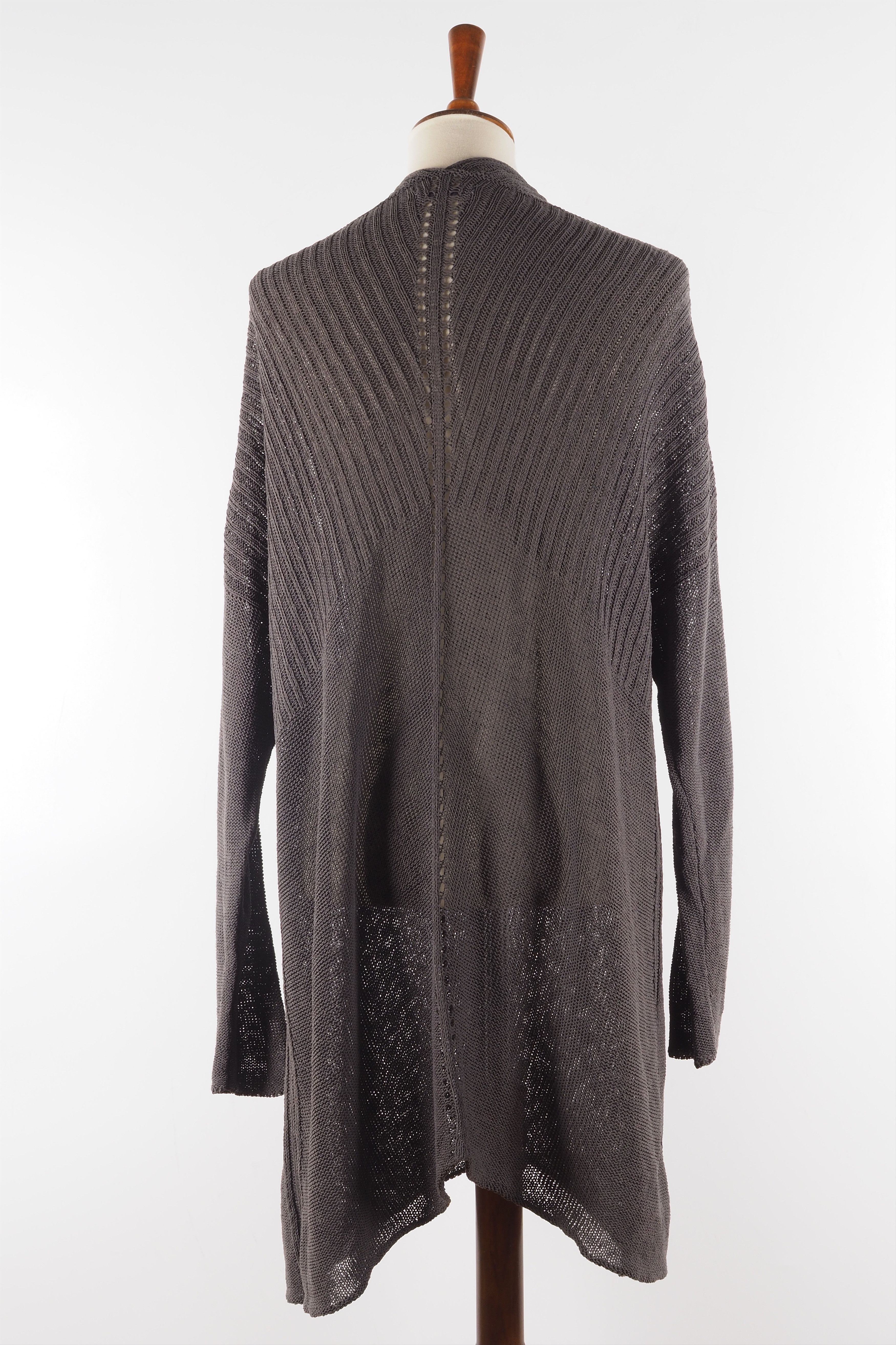 Sarah Pacini Vintage Dark Beige Long Cape Cardigan