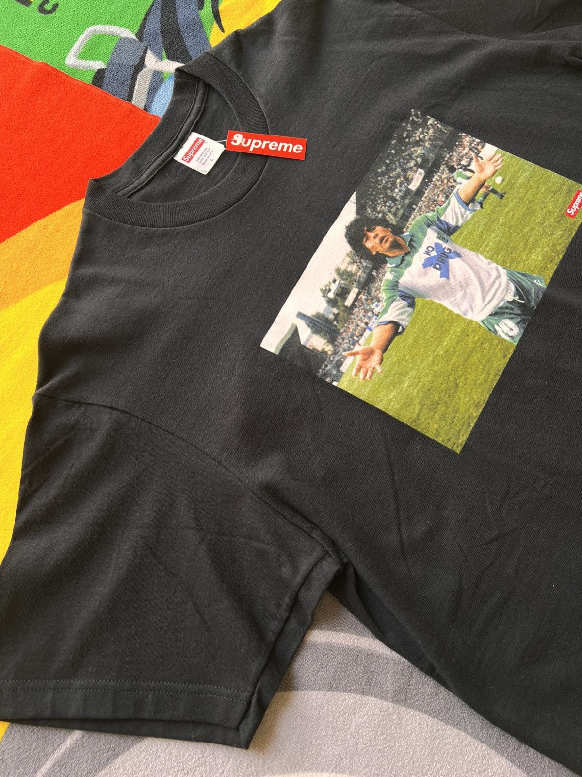 Supreme L Supreme Maradona Tee black T-shirt football diego no drugs Size US L / EU 52-54 / 3 - 9 Thumbnail