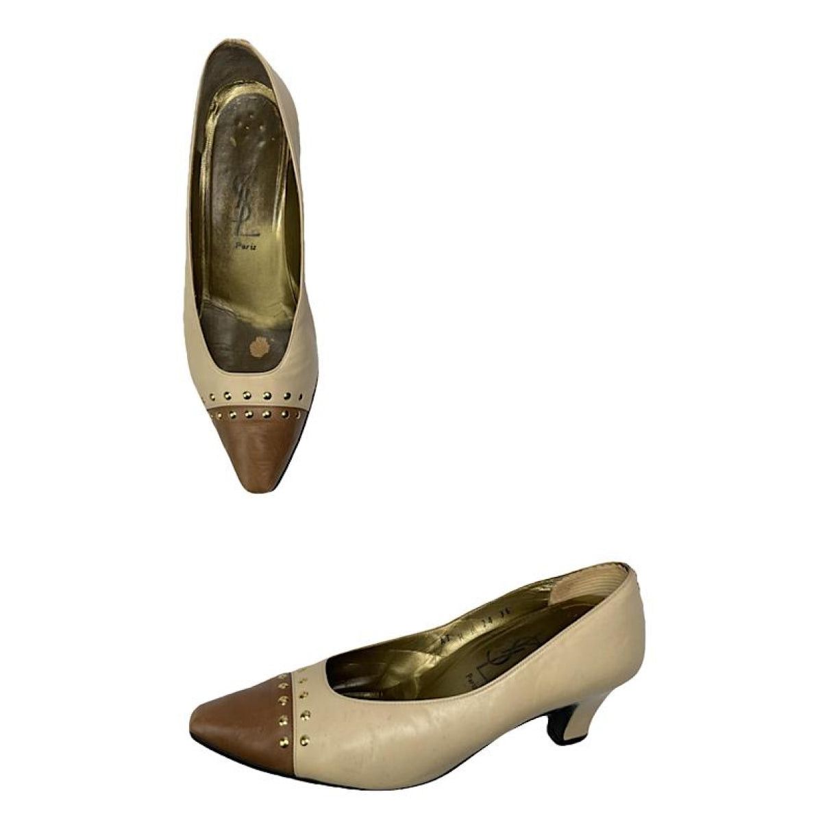 Yves Saint Laurent Beige Leather Heel Size US 5 / IT 35 - 1 Thumbnail