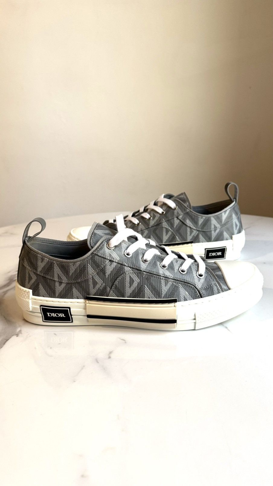 Dior Dior B23 CD Diamond Low-Top Gray Sneakers Size US 11 / EU 44 - 11 Thumbnail