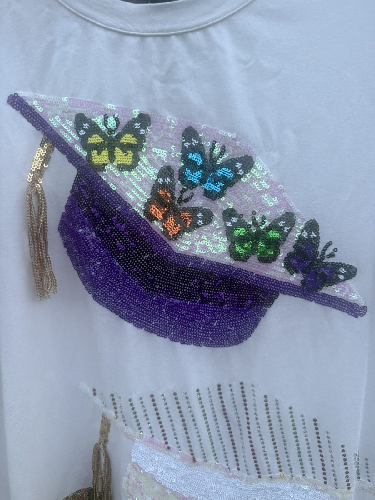 Other Queen Of Sparkles Graduation Hat Poof Sleeve Dress White Size S / US 4 / IT 40 - 3 Thumbnail