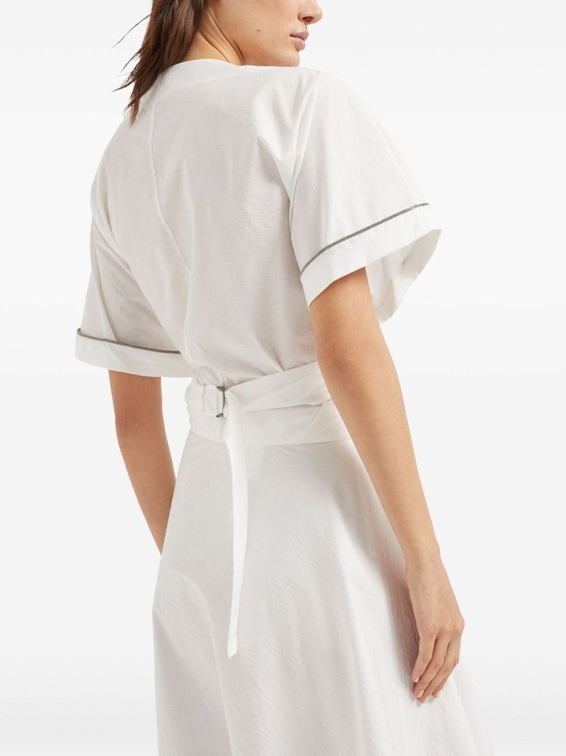 Brunello Cucinelli o1la1rc1a0326 Monili-Embellished Blouse in White Size S / US 4 / IT 40 - 3 Thumbnail