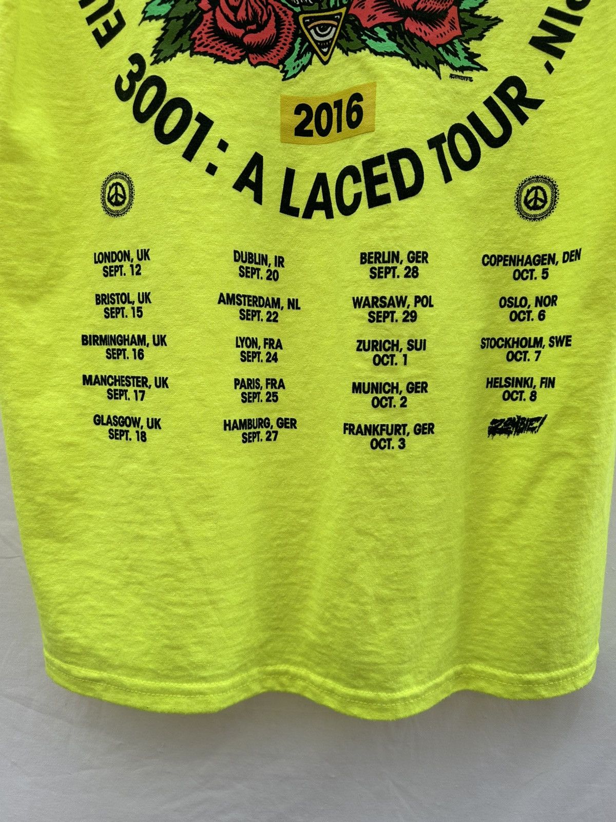 Flatbush Zombies Flatbush Zombies 2016 Eurotrip Tour Tee Neon Yellow M Size US M / EU 48-50 / 2 - 11 Thumbnail