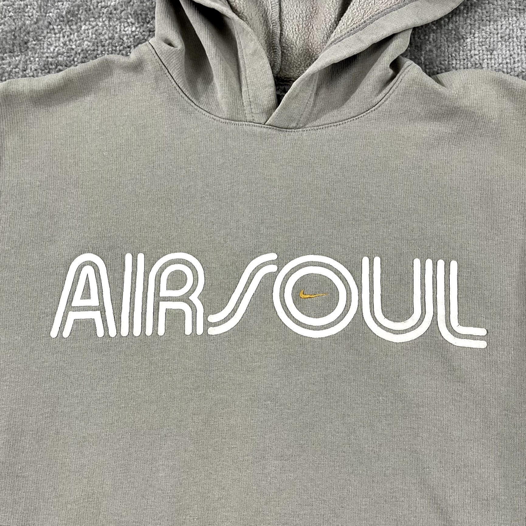 Nike VINTAGE Nike Hoodie Mens Large Gray AIR SOUL Sweatshirt Pullover Skater Retro Y2K VTG Size US L / EU 52-54 / 3 - 3 Thumbnail