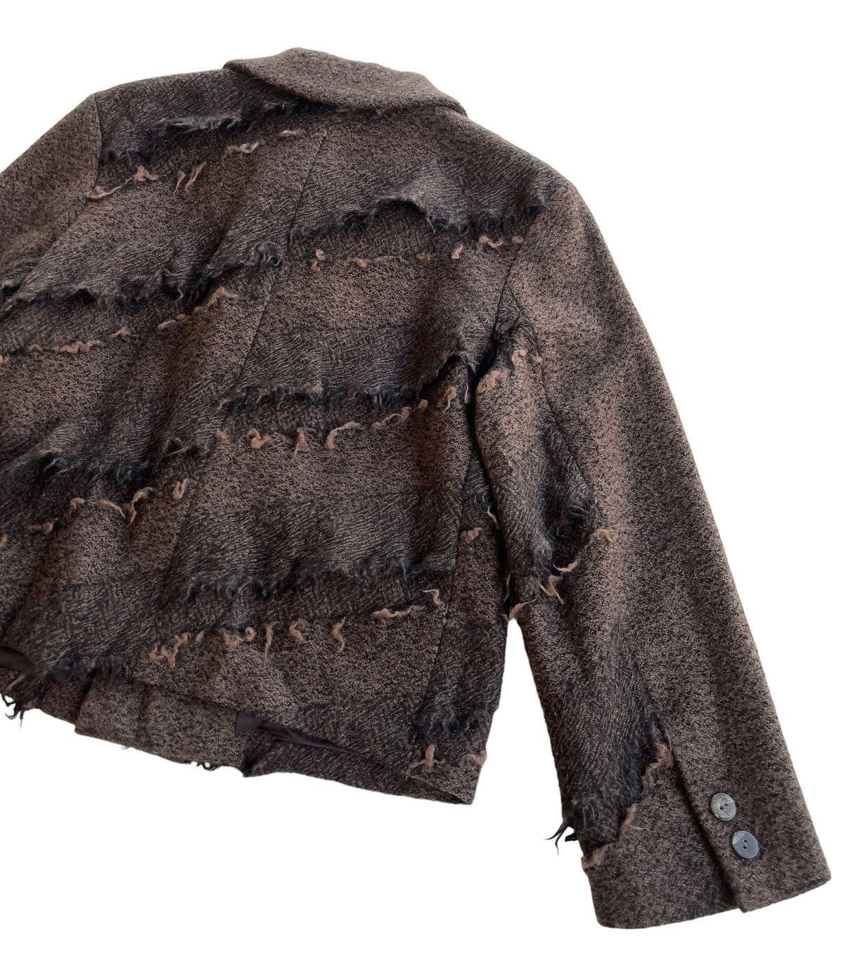 Japanese Brand 90s Worth While Reconstructed Fringles Cropped Jacket Size M / US 6-8 / IT 42-44 - 6 Thumbnail