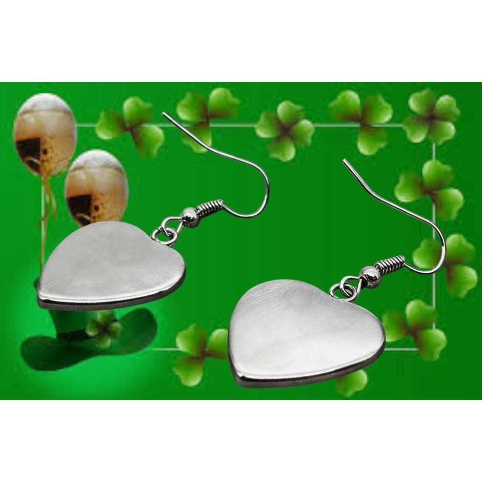Handmade Shamrock Earrings St Patricks Day Clover Heart Shaped Dangle Size ONE SIZE - 11 Thumbnail