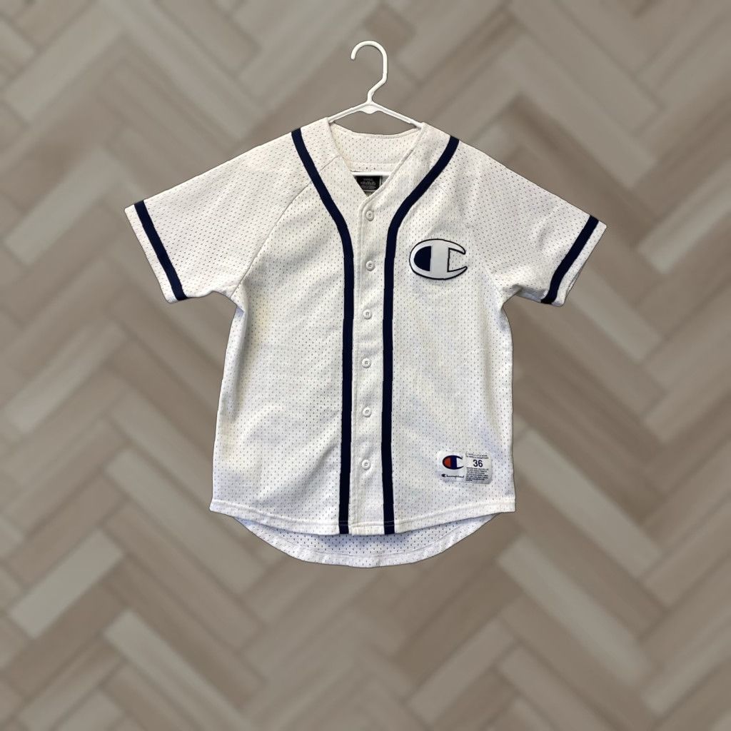 Champion VINTAGE Champion Baseball Jersey Shirt Adult Small 36 White Embroidered 90s Sports Mens Size US S / EU 44-46 / 1 - 1 Thumbnail