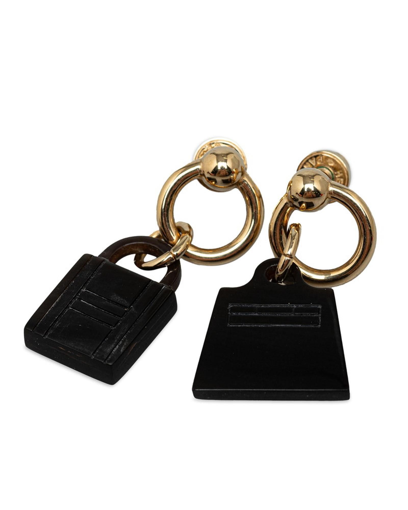 image of Gold Hermes Kelly & Cadena Earrings Amulet Jewelry, Women's