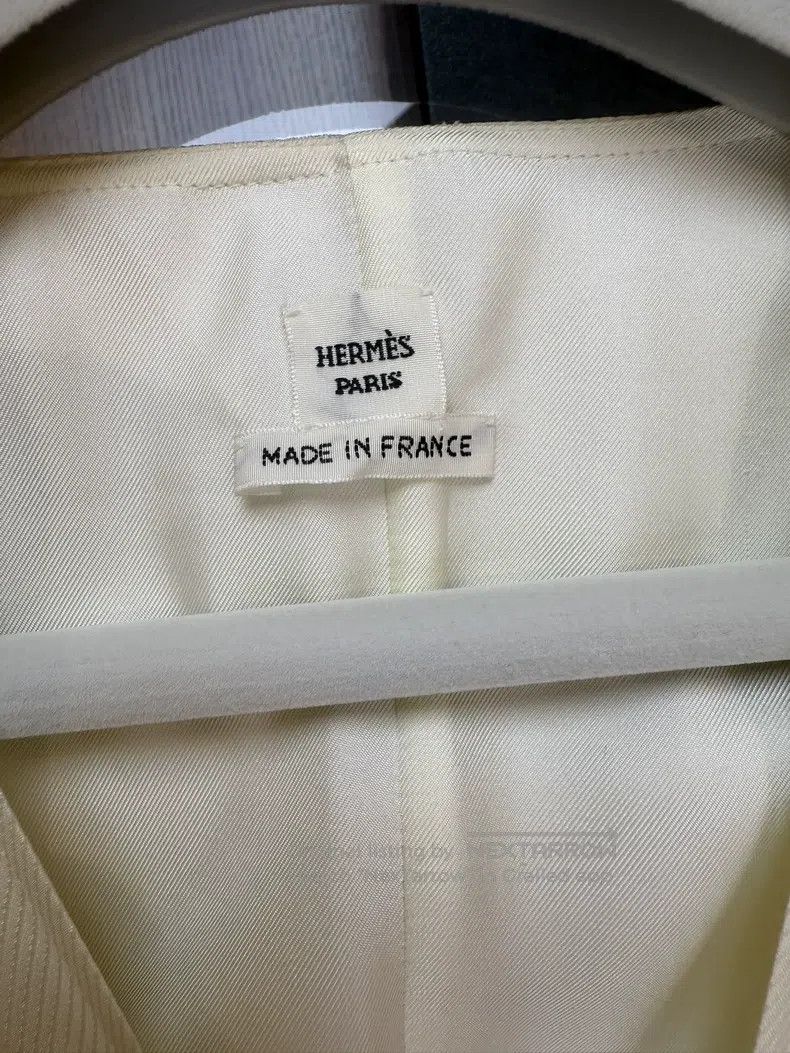 Hermes Hermes White V-Neck Maxi Dress, Loose Fit with Puff Sleeve Size XS / US 0-2 / IT 36-38 - 3 Thumbnail