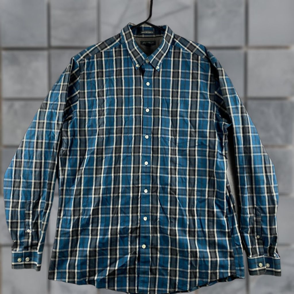 Eddie Bauer Eddie Bauer Button-Up Shirt Mens XL Tall Blue Plaid Wrinkle Free Classic Fit Size US XL / EU 56 / 4 - 1 Thumbnail
