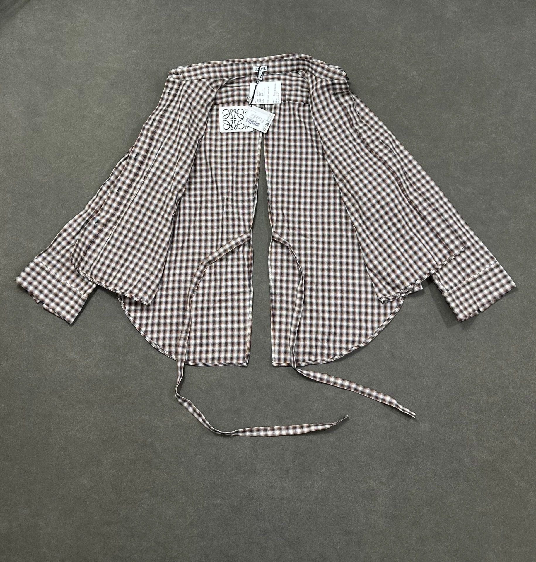 Loewe LOEWE FW24 Embroidered Logo Plaid Tie Shirt 36 Yang Mi Size XS / US 0-2 / IT 36-38 - 5 Thumbnail