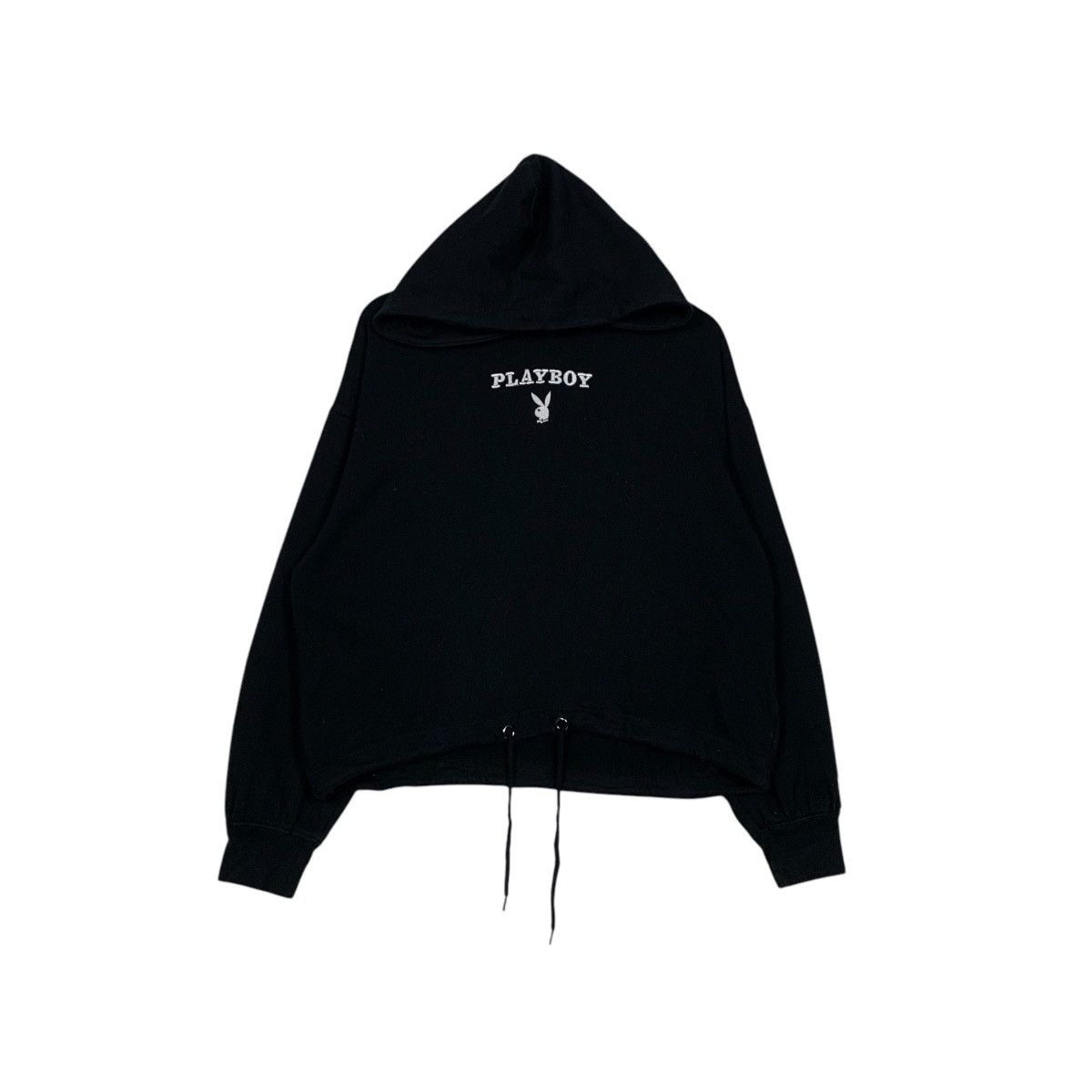 Playboy PLAYBOY BUNNY Center Logo Crop Hoodie Sweatshirt
