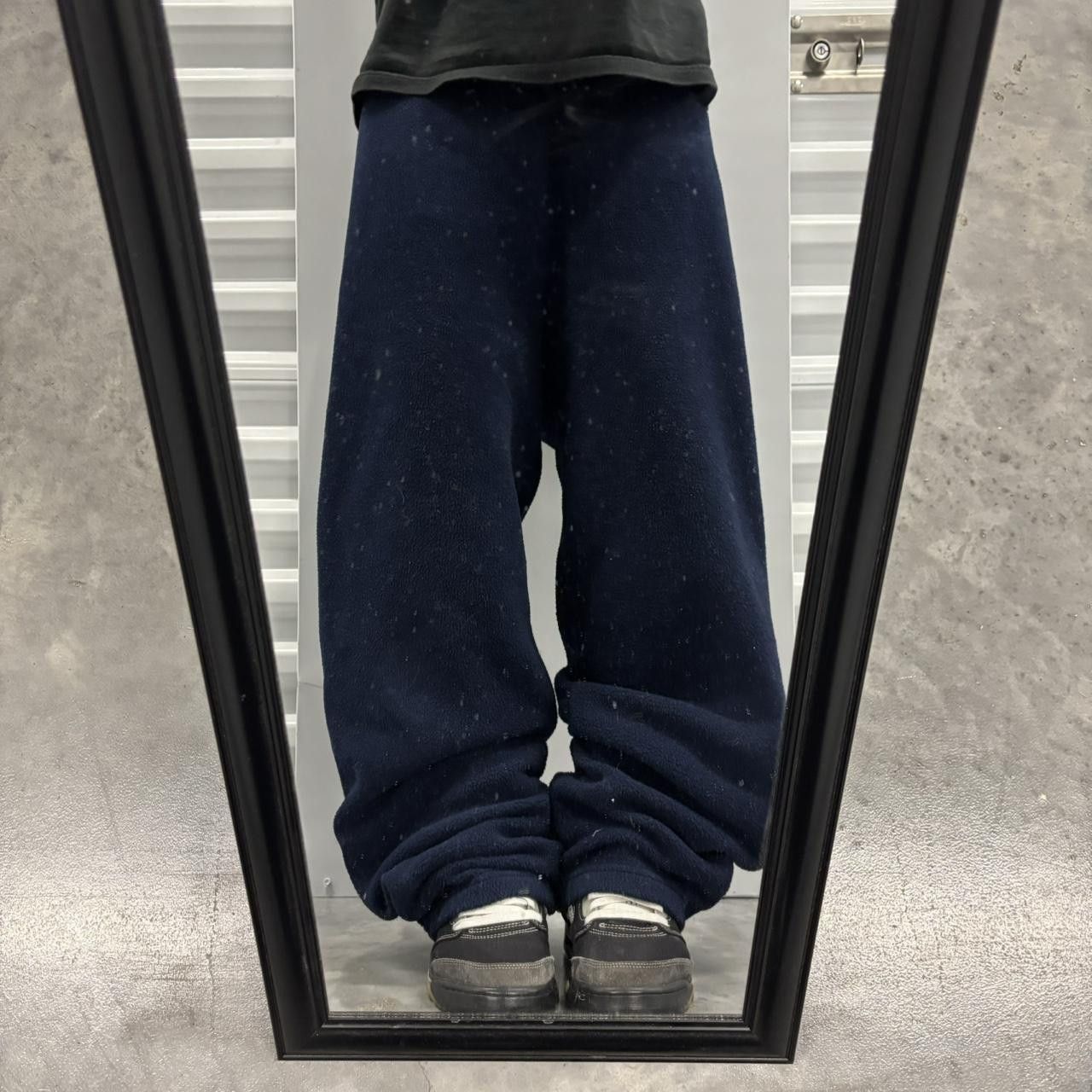 Japanese Brand × Vintage Crazy Vintage Y2K/2000s Baggy Navy Blue Fleece Comfy Skater Essential Sweatpants! Size US 34 / EU 50 - 1 Thumbnail
