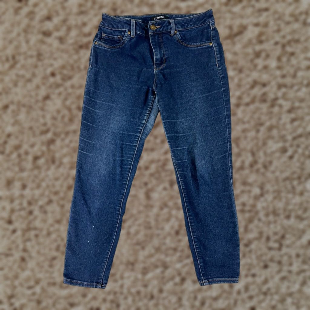 Vintage D Jeans Women's Jeans Skinny Mid Rise Blue Denim 8 Regular 26x24 Distressed 5-Pocket Cotton Blend Size 30" / US 8 / IT 44 - 1 Thumbnail