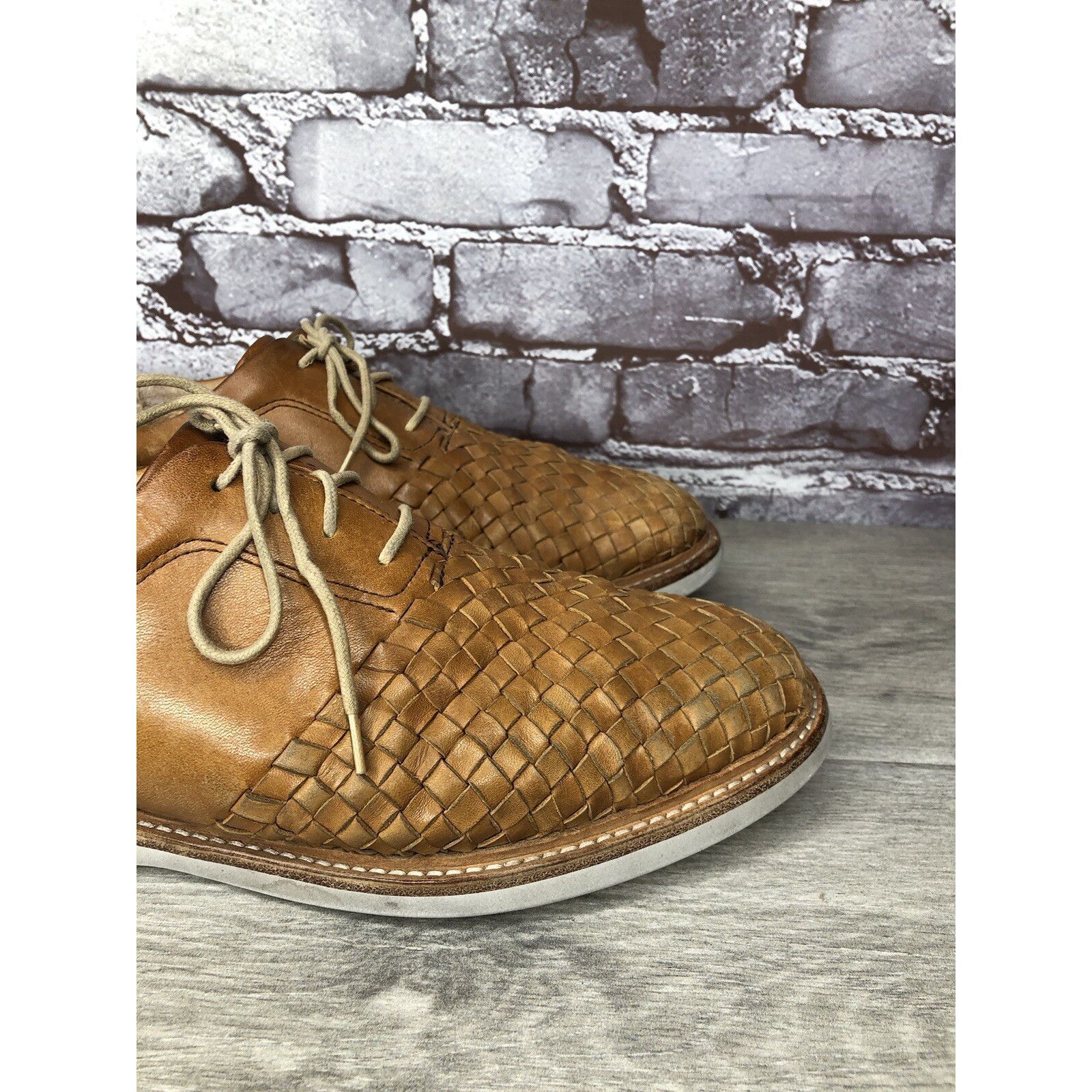 Other THOROCRAFT ROSS Brown Woven Leather Oxfords Lace Up Shoes Me Size US 10 / EU 43 - 14 Thumbnail