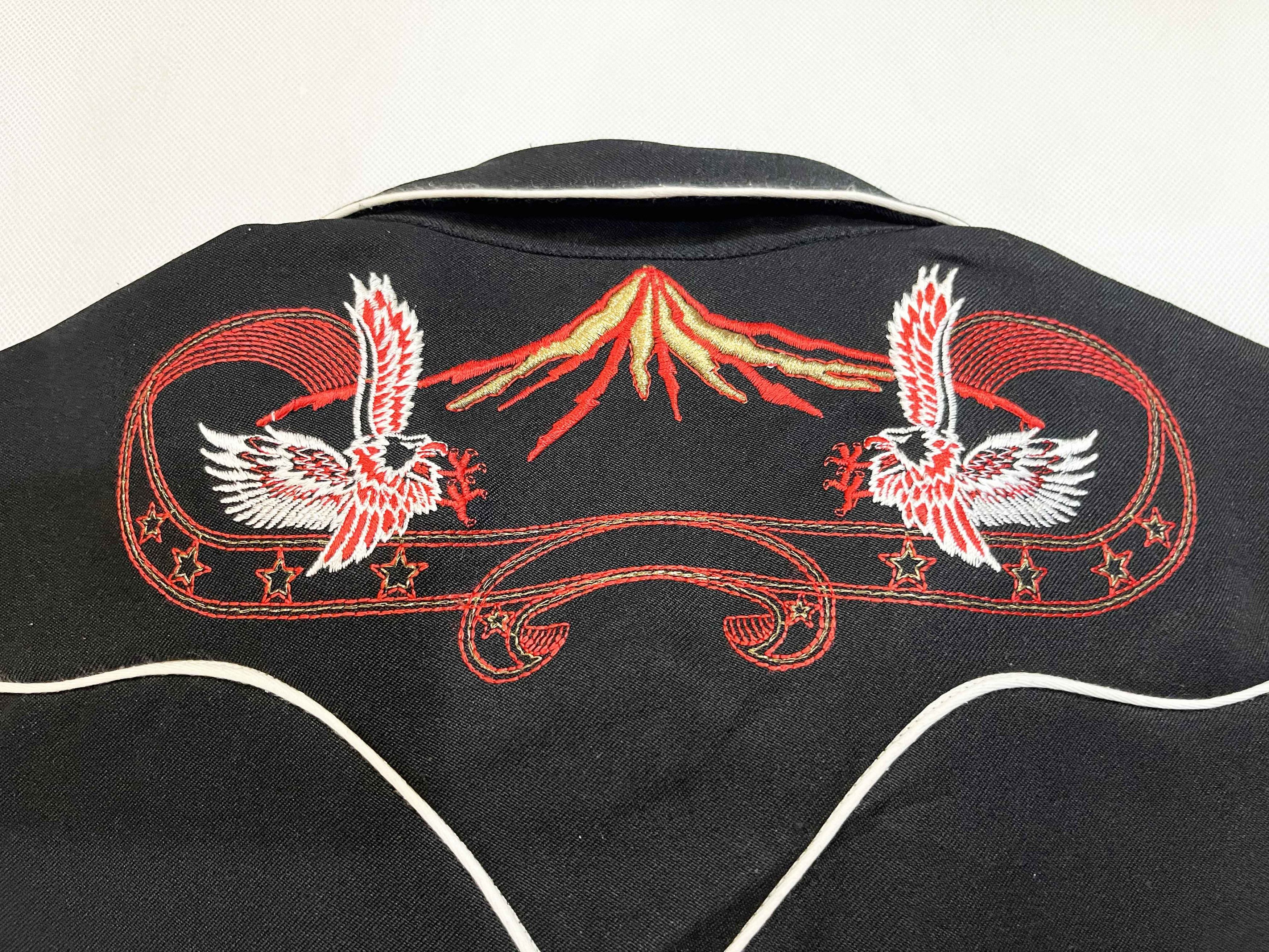 Vintage Vintage H Bar C Western Cowboy Embroidered Snap Button Shirt Size US L / EU 52-54 / 3 - 8 Thumbnail