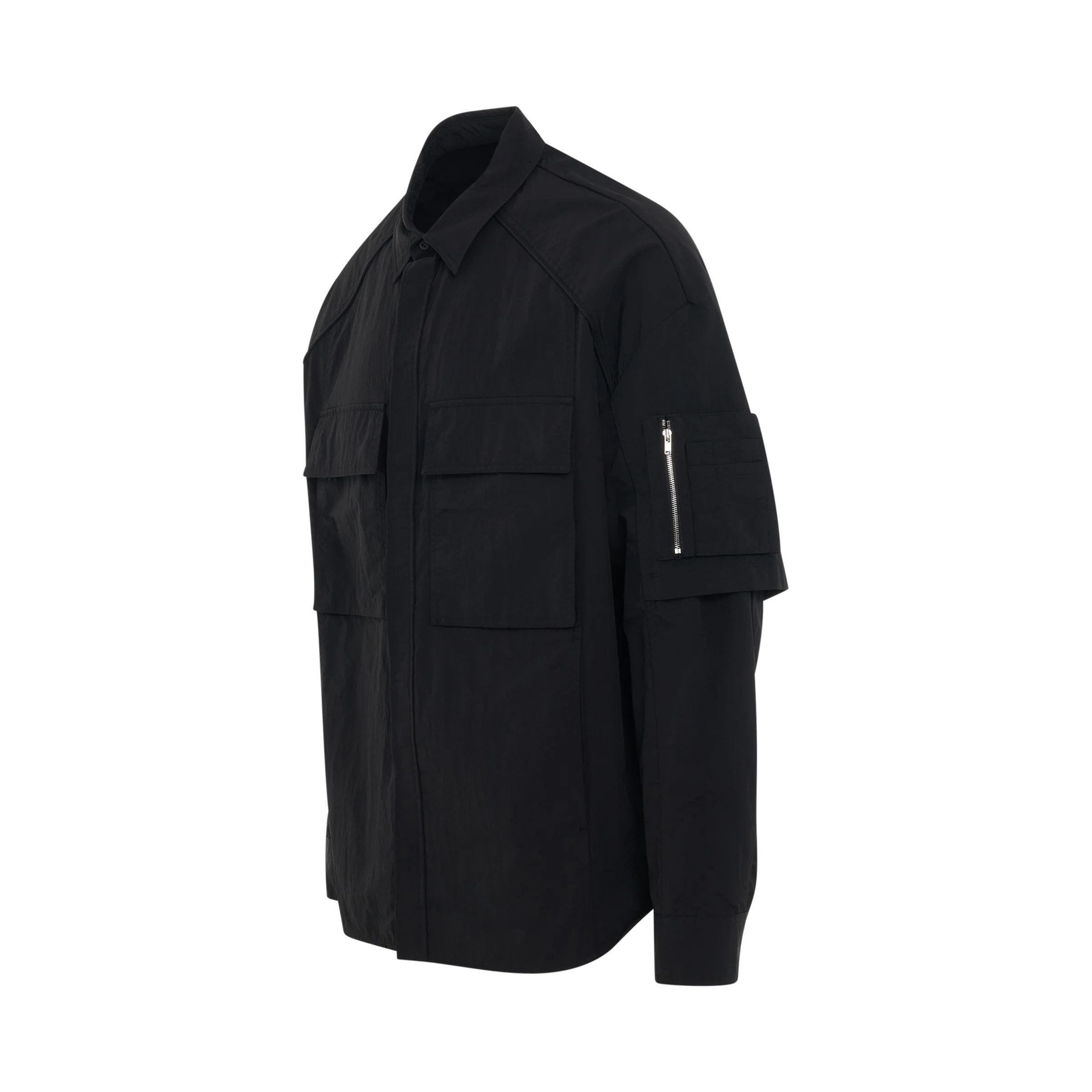 Juun.J o1mris0824 Nylon Shirt in Black Size US M / EU 48-50 / 2 - 2 Thumbnail