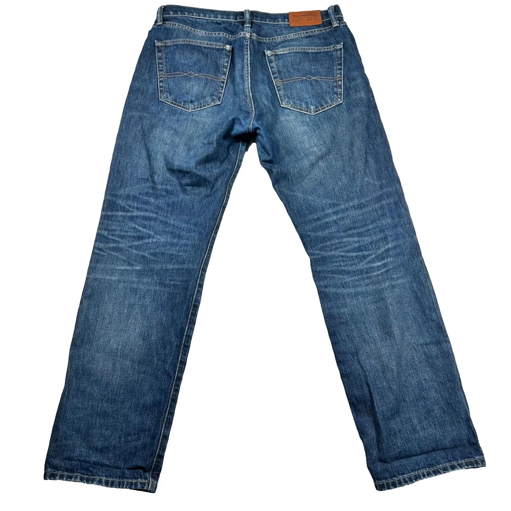 Lucky Brand VINTAGE Yellowstone x Lucky Brand Jeans Mens 33x32 Selvedge Denim 363 Straight Jeans 34 32 Blue 100% Cotton Denim Regular Relaxed Mid Rise Mens Shoes? Size US 34 / EU 50 - 2 Thumbnail