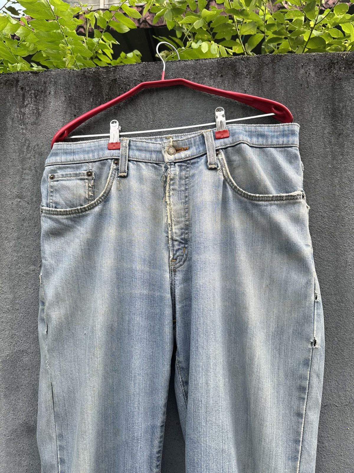 Edwin 👹Vintage Edwin 408 Soft-Flex THRASHED Baggy Jeans Size US 33 - 8 Thumbnail