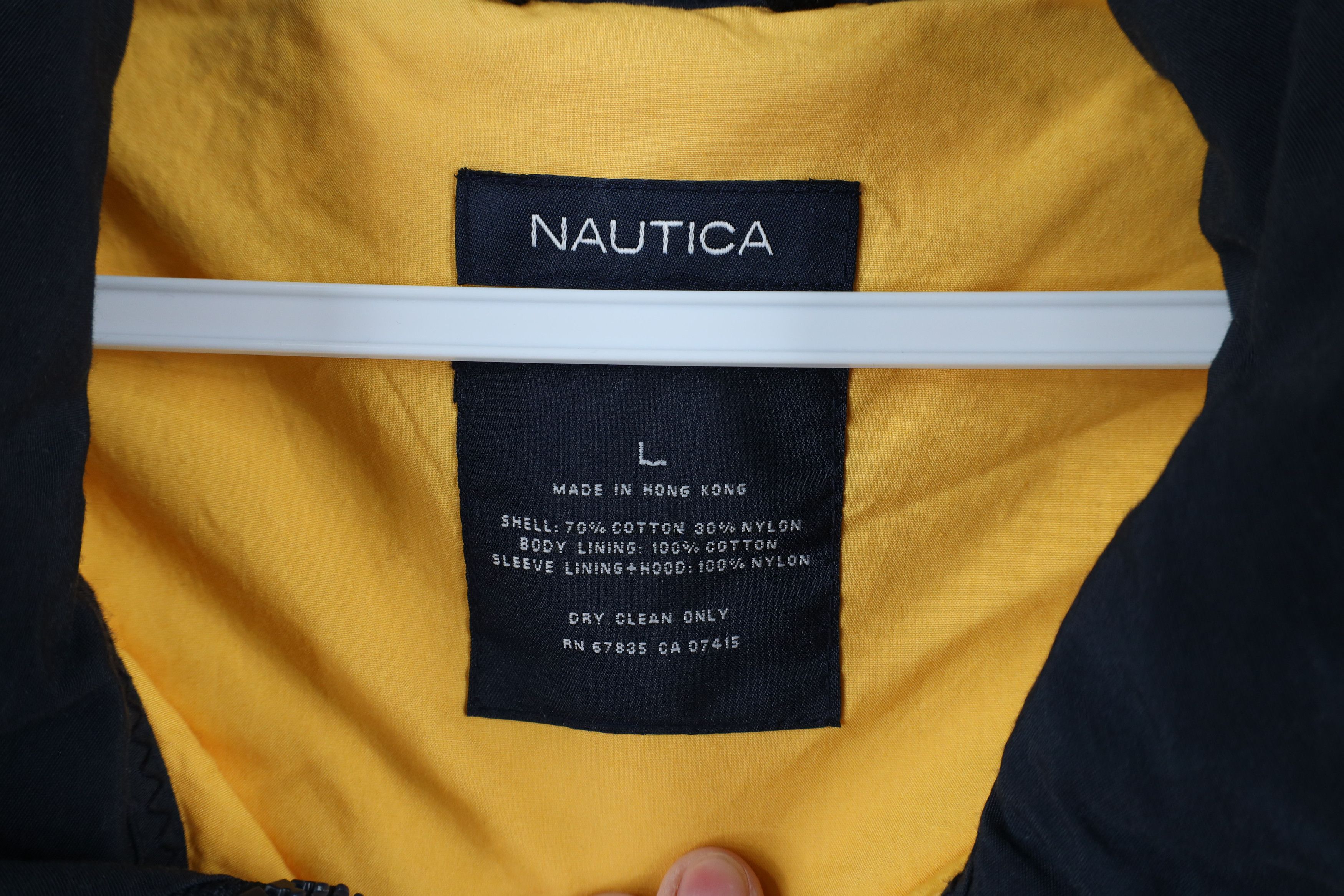 Nautica × Vintage Vintage 90s Nautica Sailing Hooded Windbreaker Jacket Yellow Size US L / EU 52-54 / 3 - 9 Thumbnail