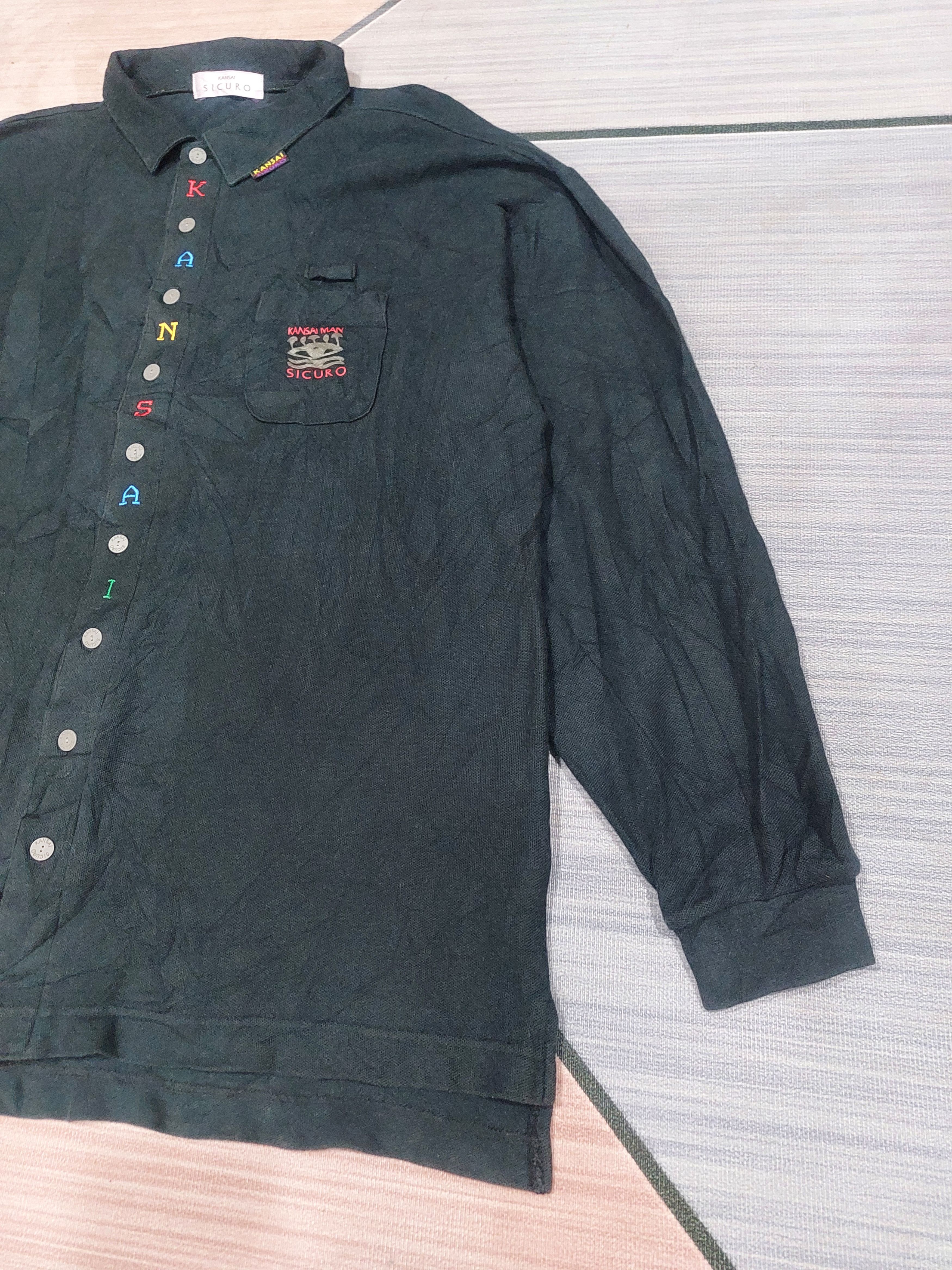 Designer × Japanese Brand × Kansai Yamamoto KANSAI SICURO LONG SLEEVE POLO BUTTON UP Size US XL / EU 56 / 4 - 3 Thumbnail