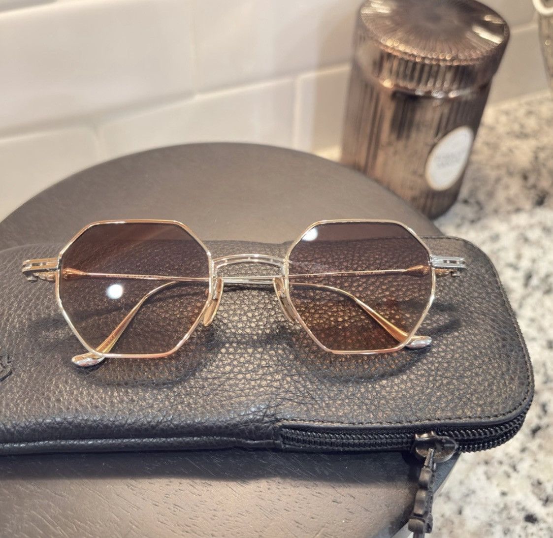 Chrome Hearts Chrome Hearts Evaculation Gold Sunglasses Size ONE SIZE - 5 Thumbnail