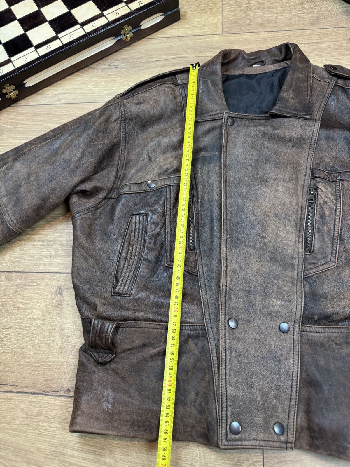 Vintage Vintage leather bomber jacket 90s original retro casual item Size US XL / EU 56 / 4 - 4 Thumbnail