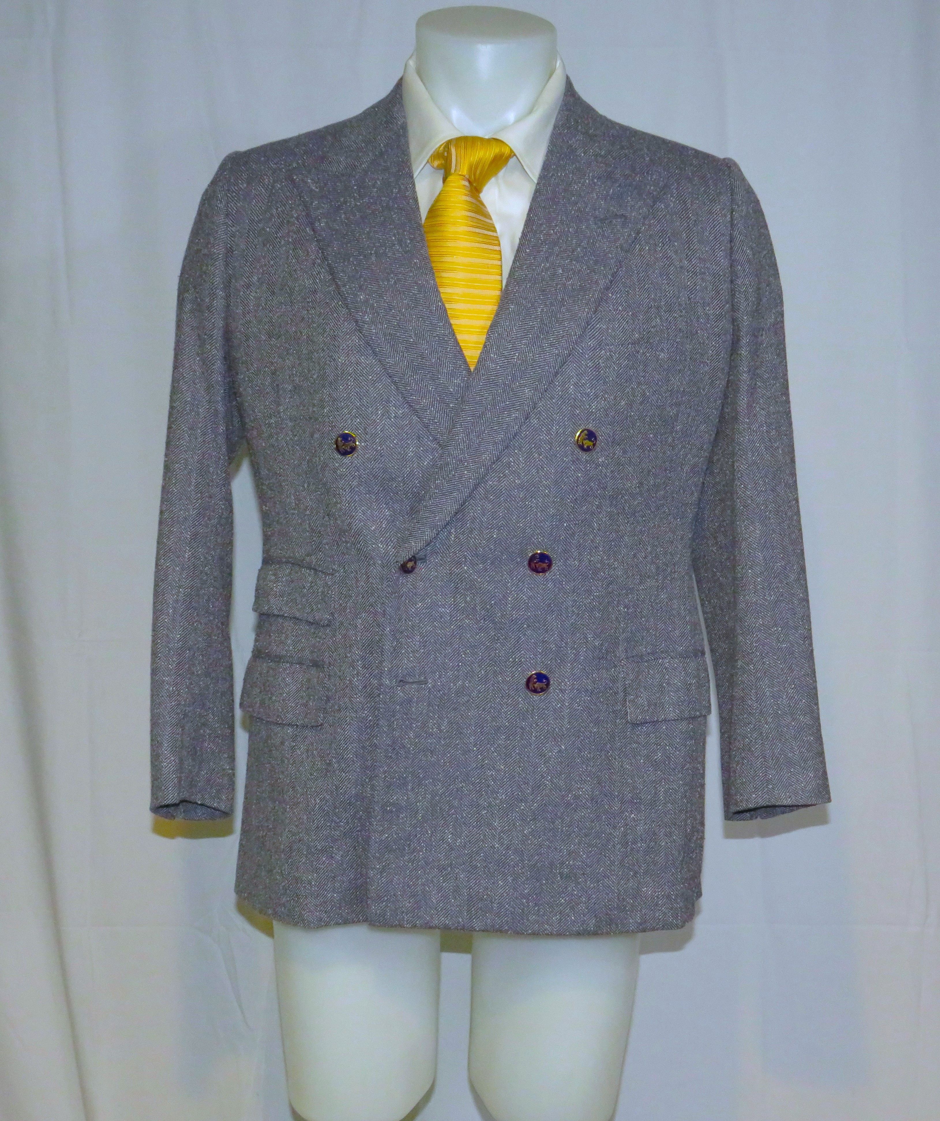 Other David Appleby London Slate Blue Double Breasted Blazer 38S | Grailed