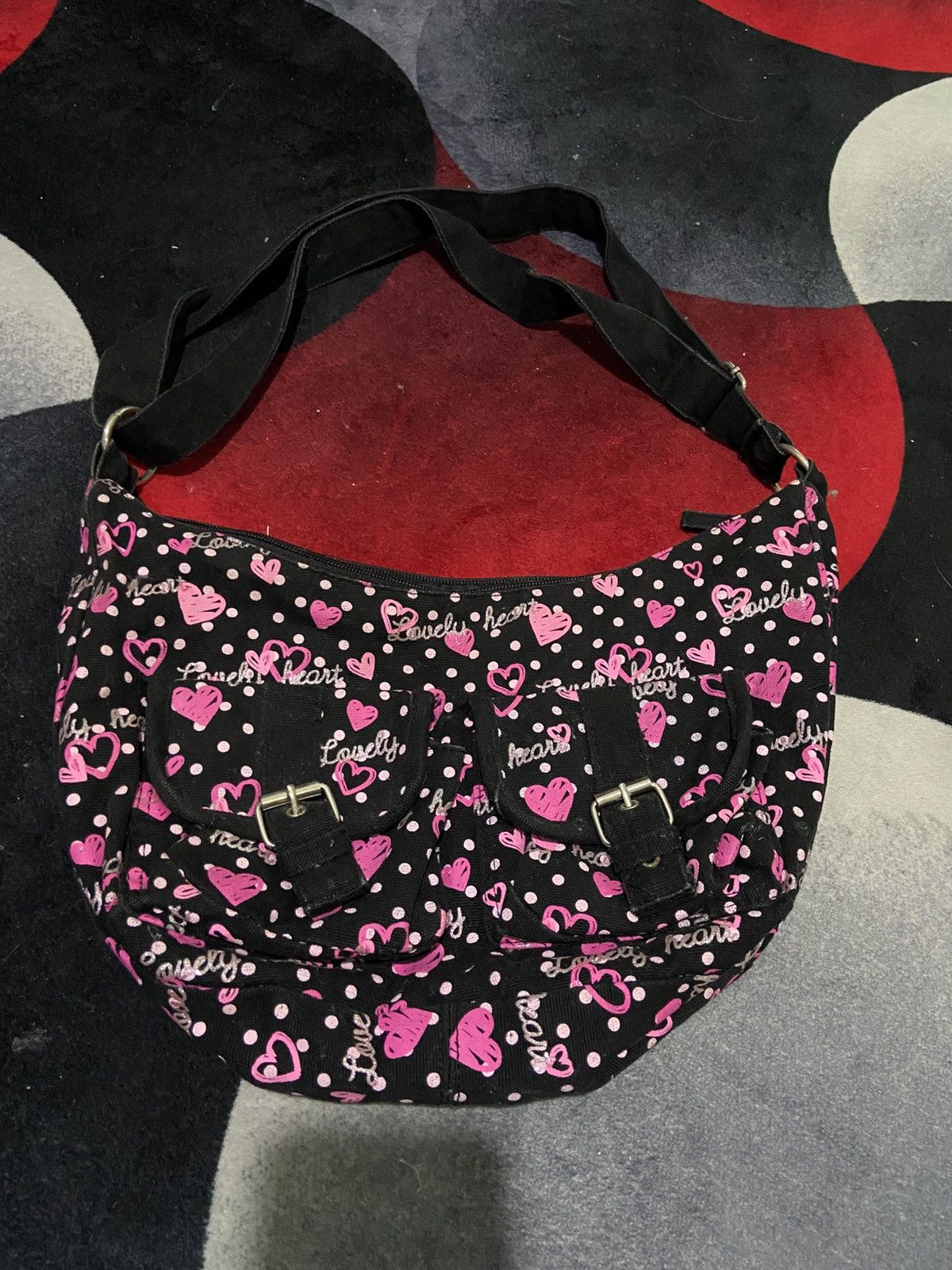 Japanese Brand Full Print Love Heart Bag Size ONE SIZE - 4 Thumbnail