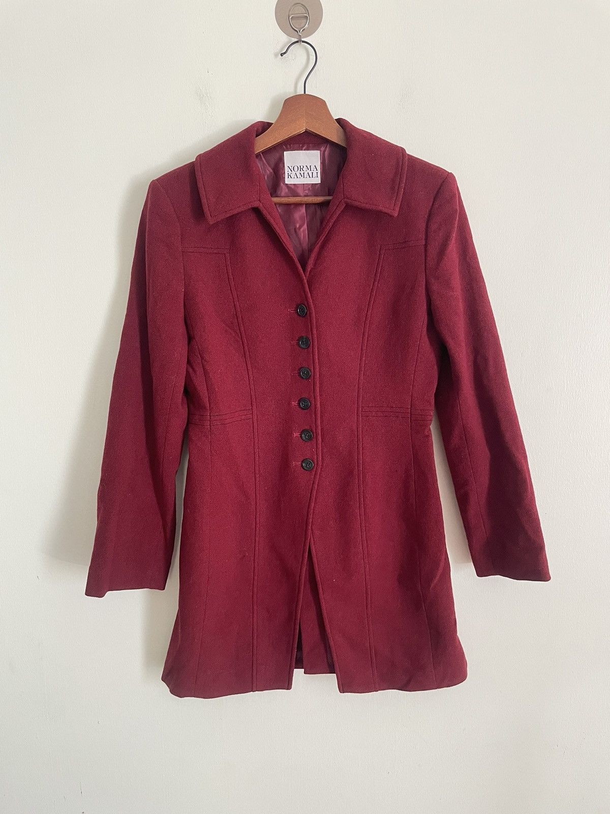 image of Norma Kamali Coats in Maroon, Women's