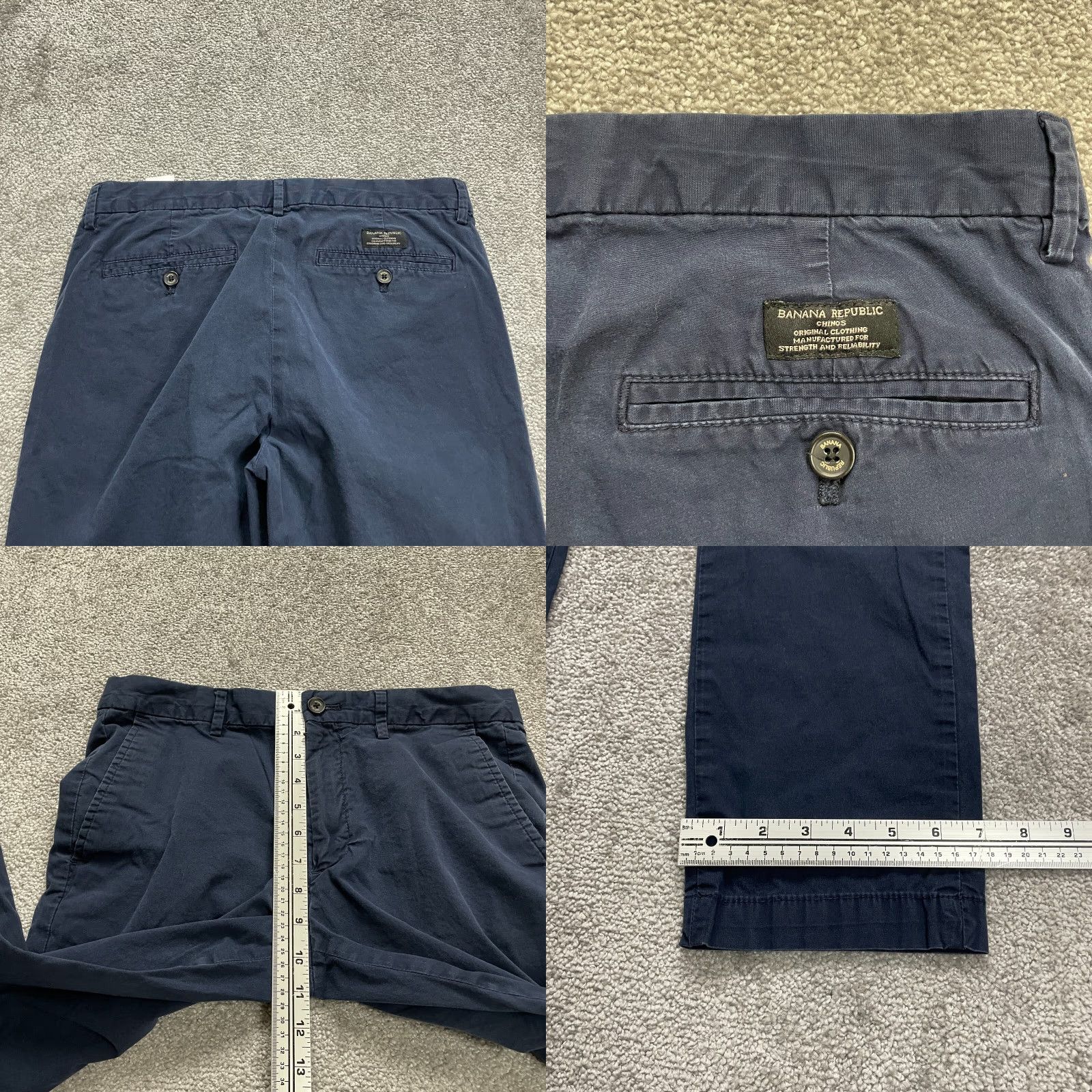 Banana Republic VINTAGE Banana Republic Mens Chino Pants Size 32 Regular Blue Cotton Straight Leg Casual Women Size US 32 / EU 48 - 8 Thumbnail