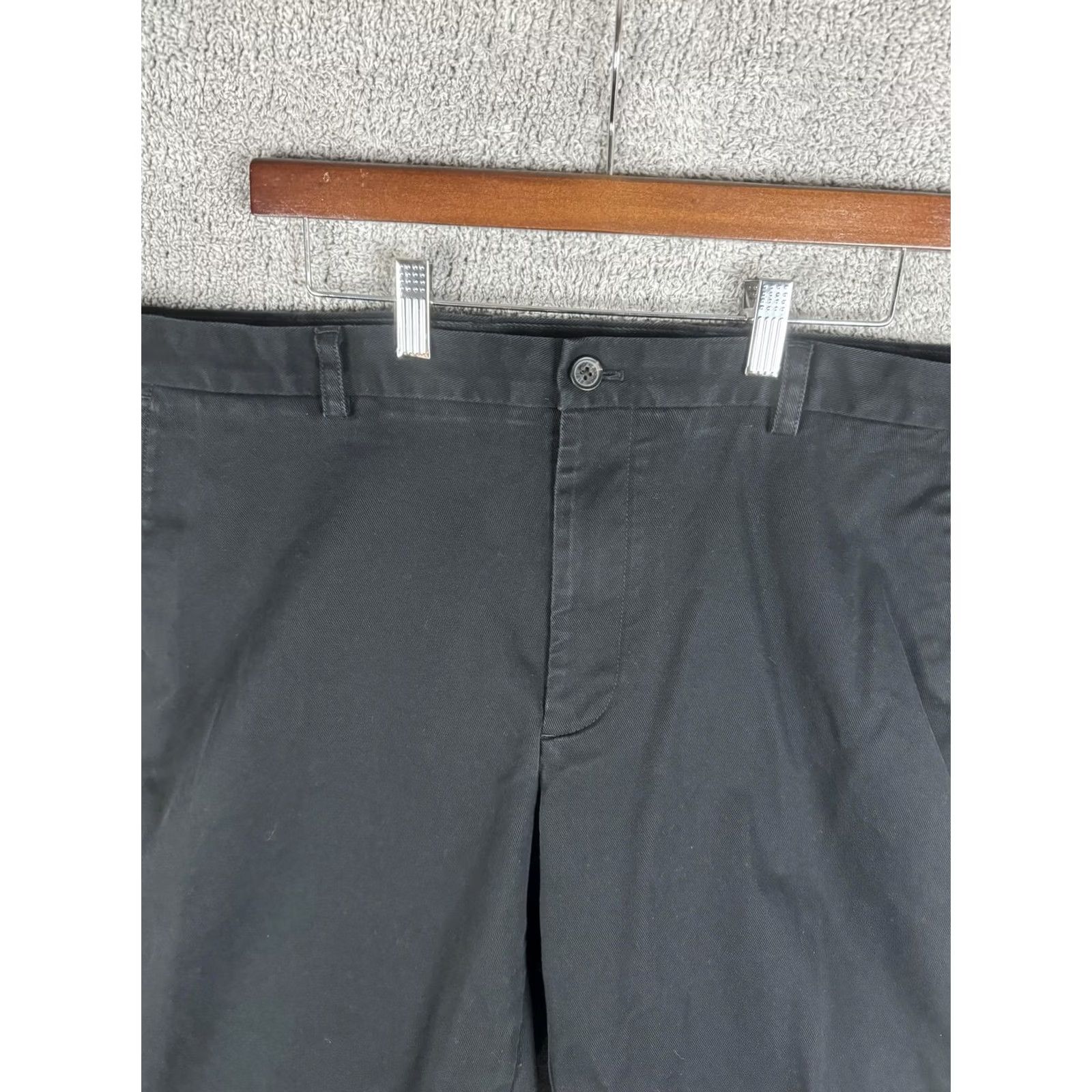 Brooks Brothers Brooks Brothers Clark Fit Chino Pants Flat Front 42x30 Black Mens Casual Dress Pants Size US 42 / EU 58 - 4 Thumbnail