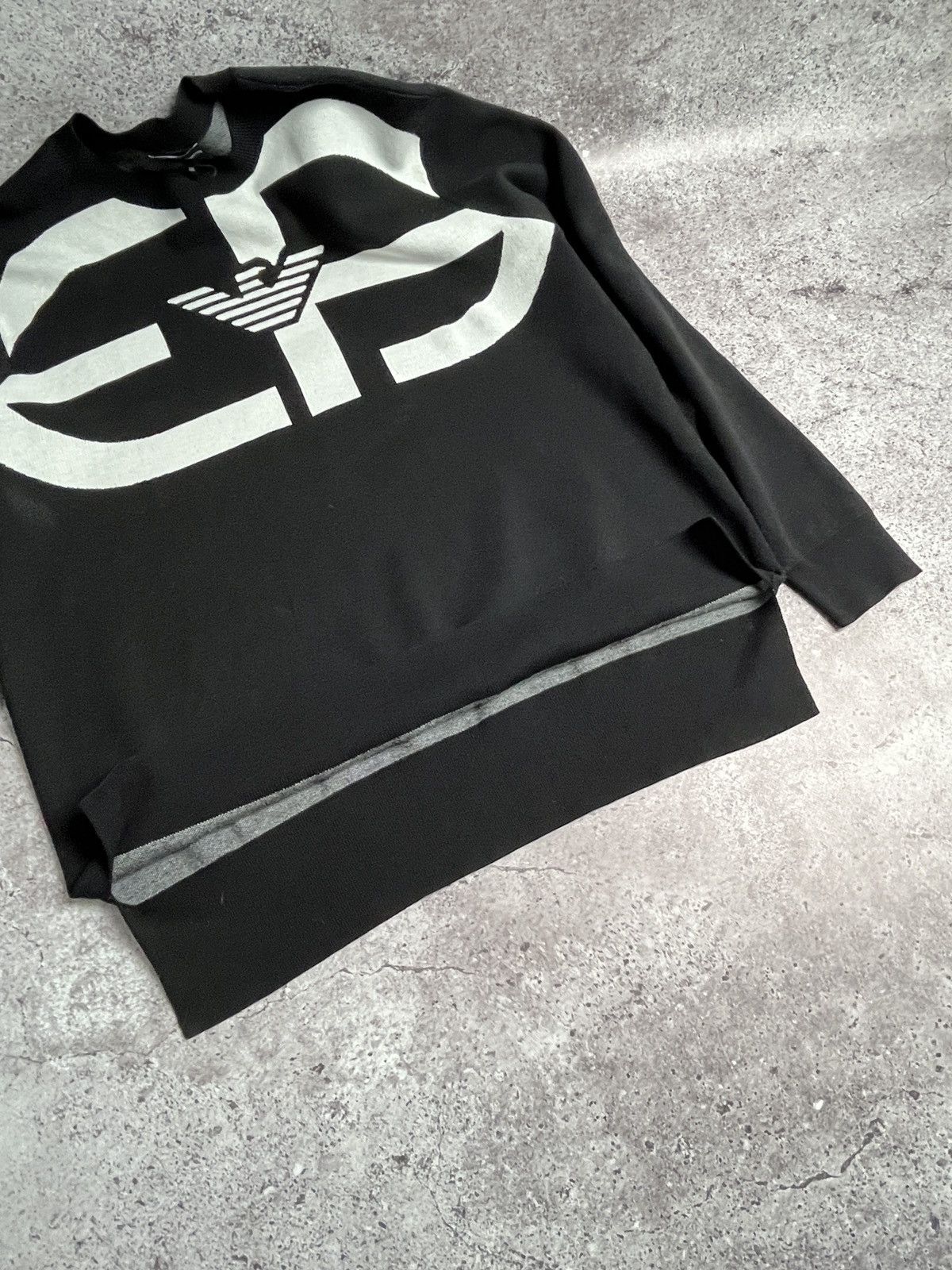 Emporio Armani SS2020 Emporio Armani Jacquard R-EAcreate Logo Sweater Black Size US XXL / EU 58 / 5 - 6 Thumbnail
