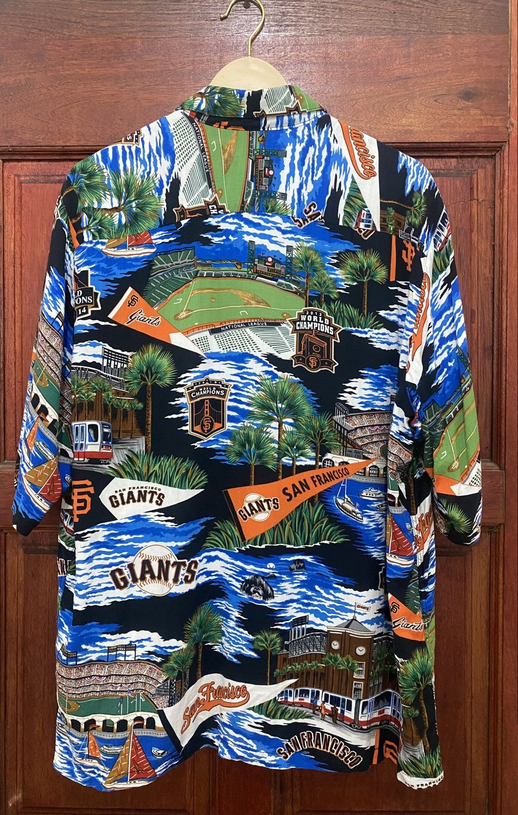 Japanese Brand × MLB × NFL Vintage MLB Giant San Francisco Rayon Shirt Rare Design Size US S / EU 44-46 / 1 - 2 Thumbnail
