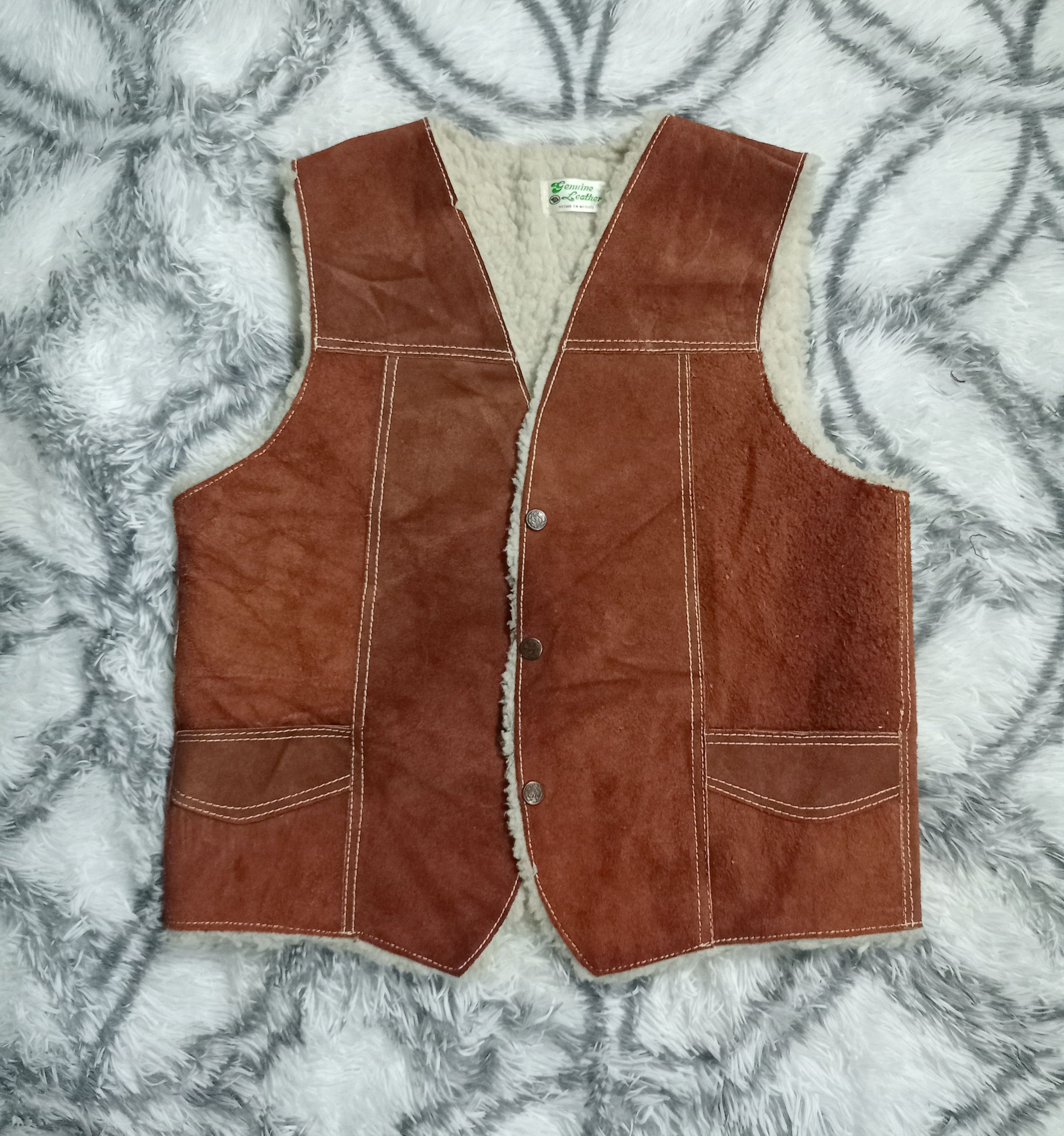 Cowboy Equipment × Genuine Leather × Leather GENUINE LEATHER VEST JACKET Size US M / EU 48-50 / 2 - 1 Thumbnail
