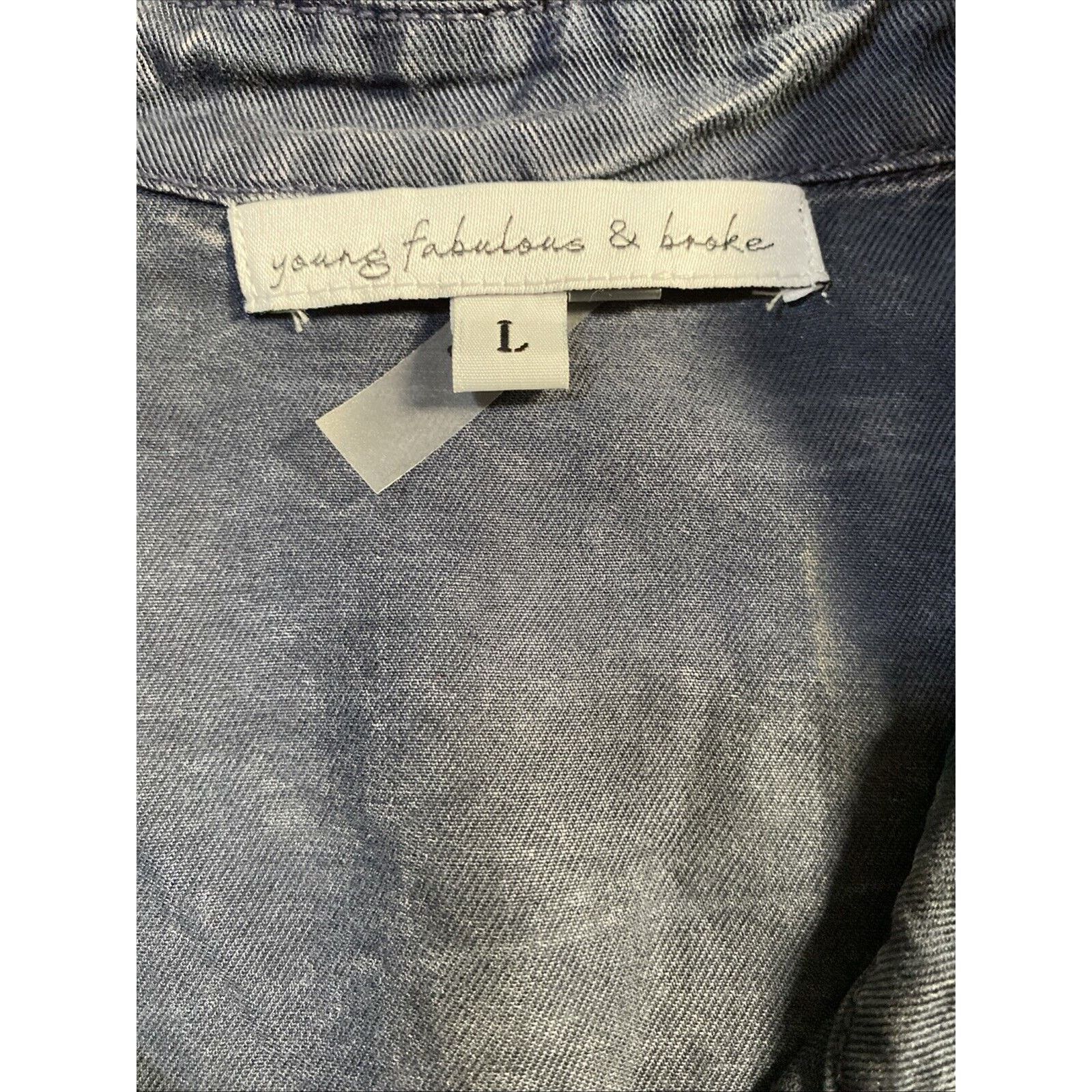 Young Fabulous & Broke Young Fabulous & Broke Shirt Dress Large Tencel Ruched Blue Size L / US 10 / IT 46 - 9 Thumbnail