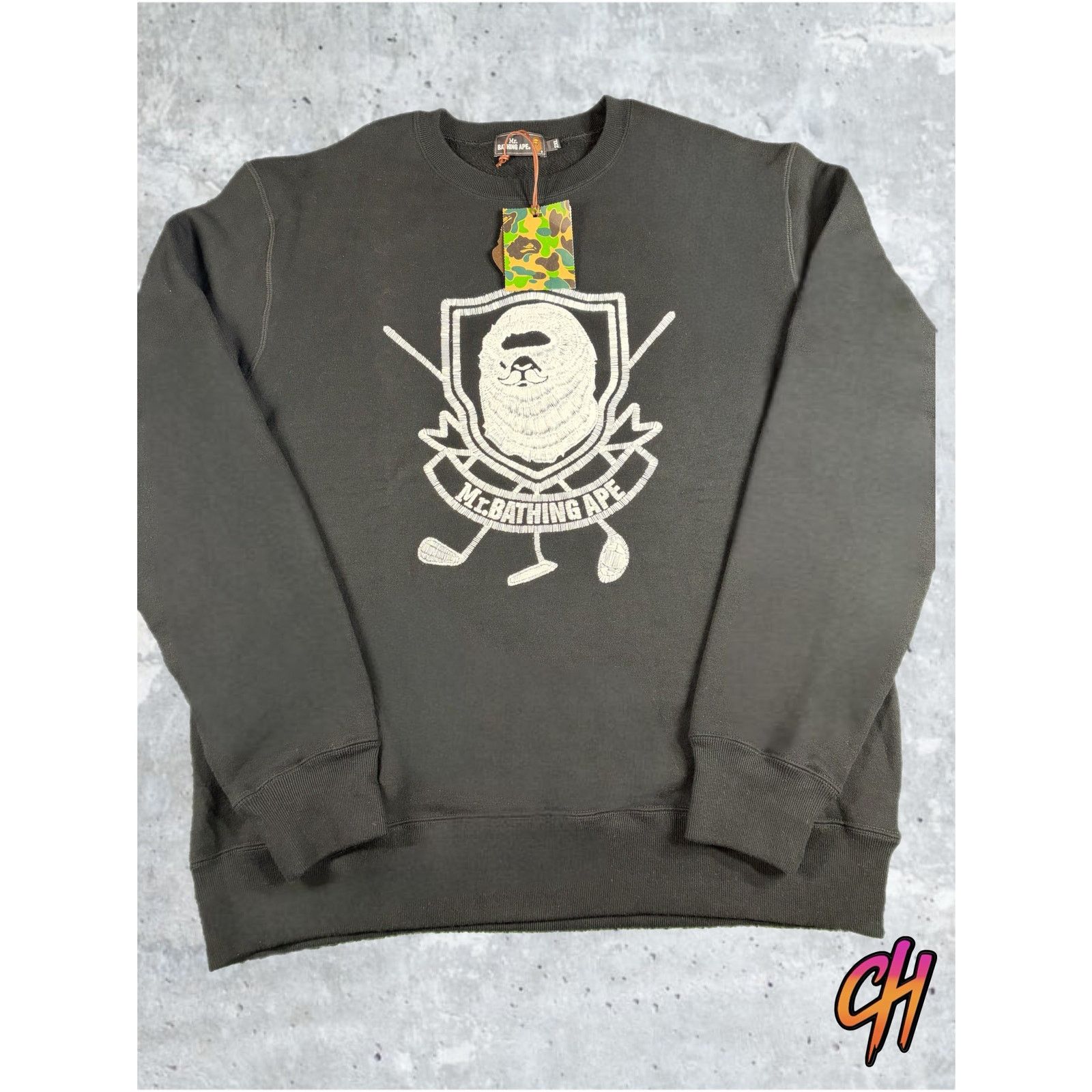 Bape Bape 'Mr. Bathing Ape' Black Crewneck Sweater Size Small Size US S / EU 44-46 / 1 - 1 Thumbnail