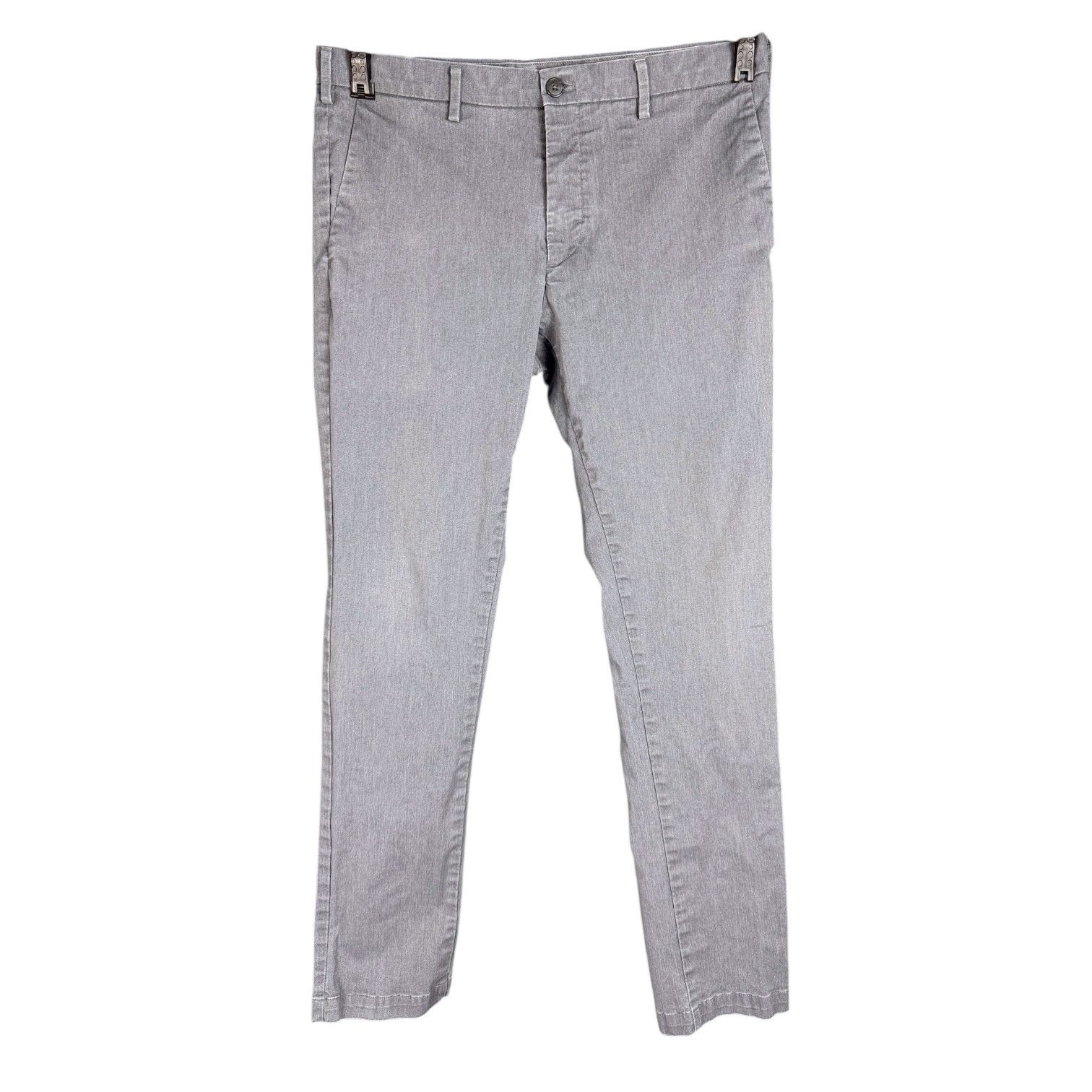 Uniqlo Men's Uniqlo Slim Straight Gray Stretch Khaki Pants 35x34 Size US 35 - 1 Thumbnail