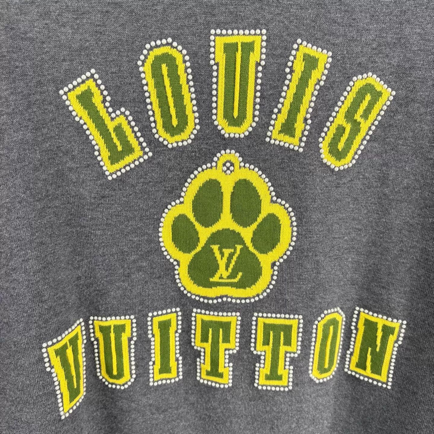 Louis Vuitton LV Dog Beaded Logo Knit Short Sleeve T S New Unused Italy Size US S / EU 44-46 / 1 - 5 Thumbnail