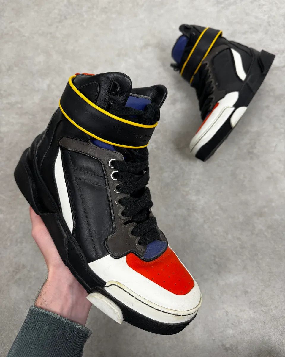 Givenchy AW2014 Givenchy Tyson Multicolor High Leather Sneakers by Riccardo Tisci Size US 9 / EU 42 - 1 Thumbnail