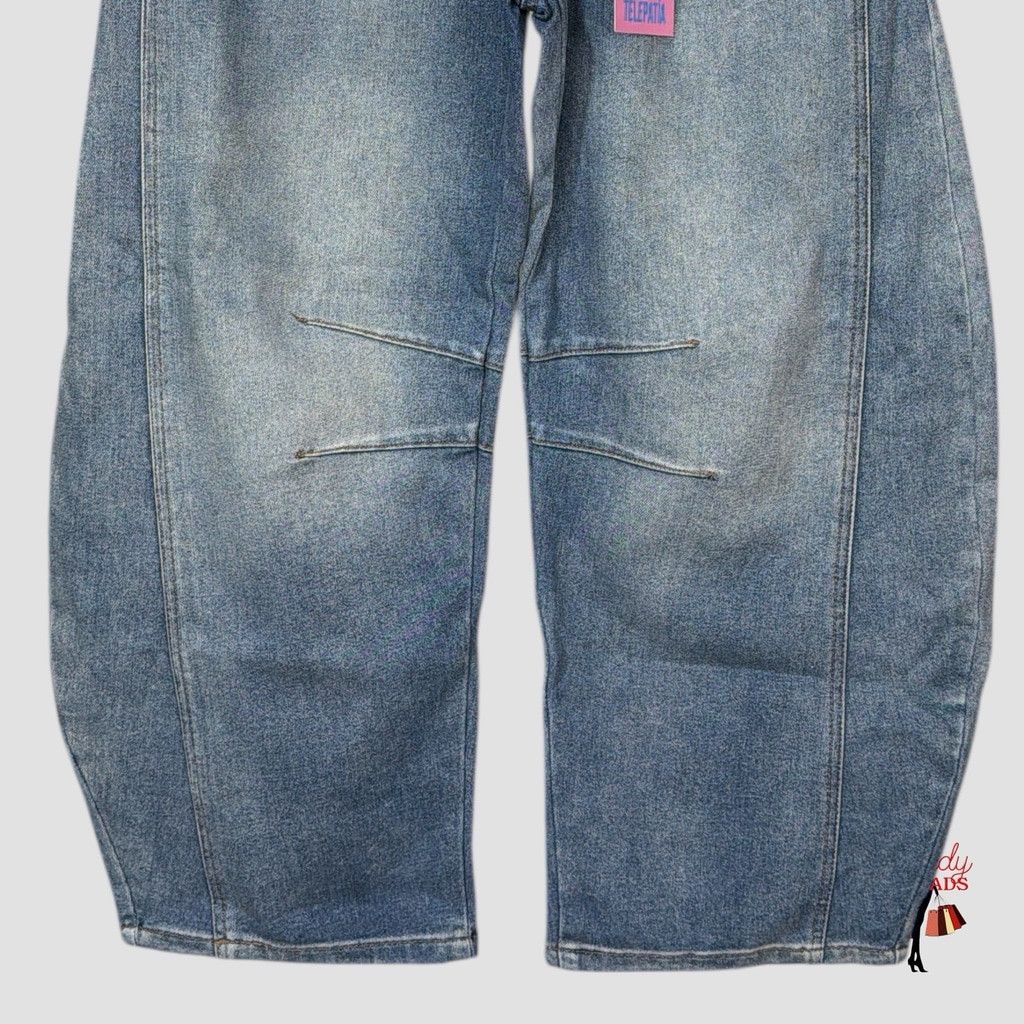 Other NWT Telepatia Wide Barrel Leg Jeans Sz 5/27 Y2K Low Rise Den Size 27" / US 4 / IT 40 - 3 Thumbnail