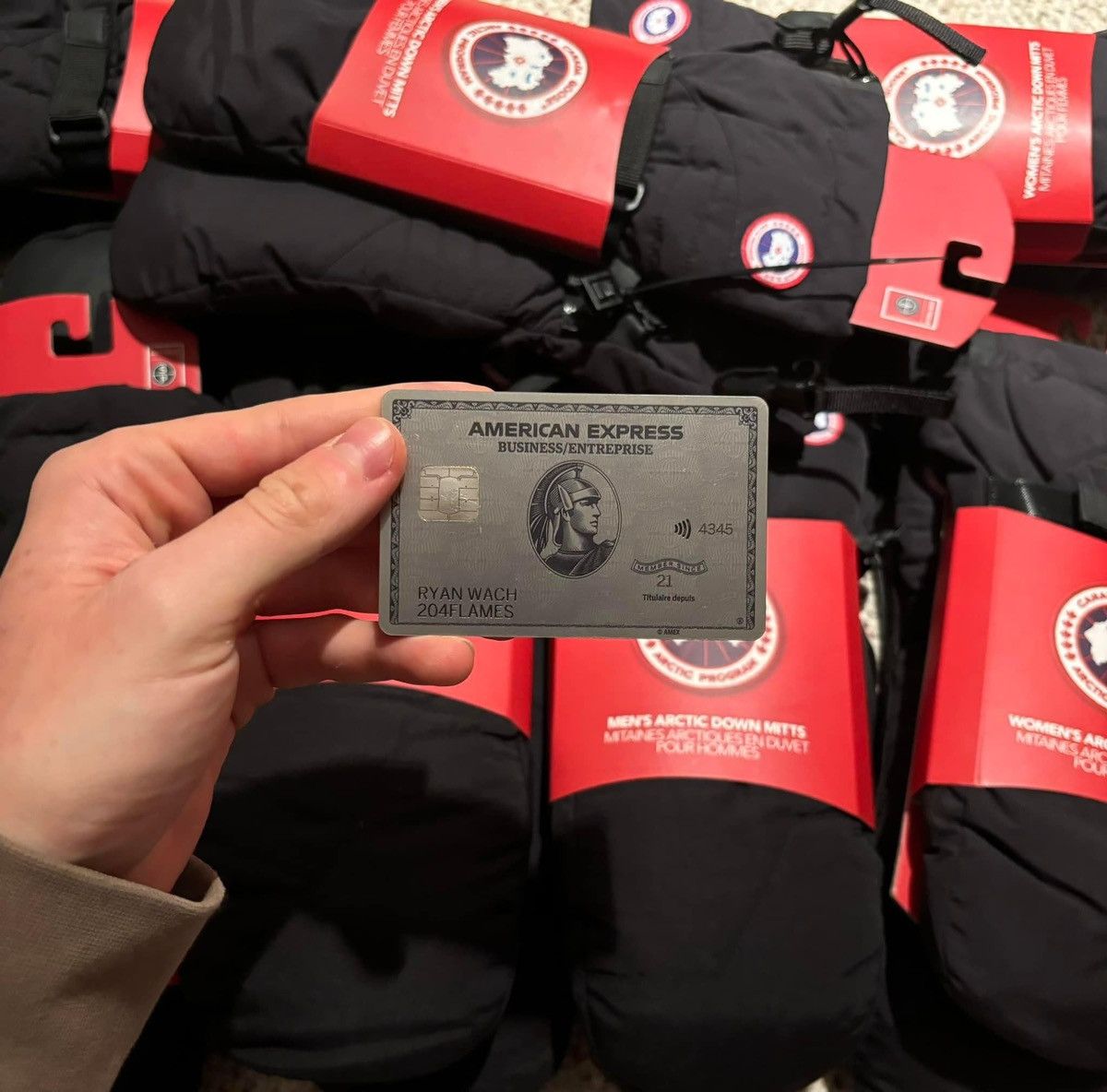 Canada Goose Canada Goose Classic Badge Black Mittens - Men’s Medium Size ONE SIZE - 4 Thumbnail