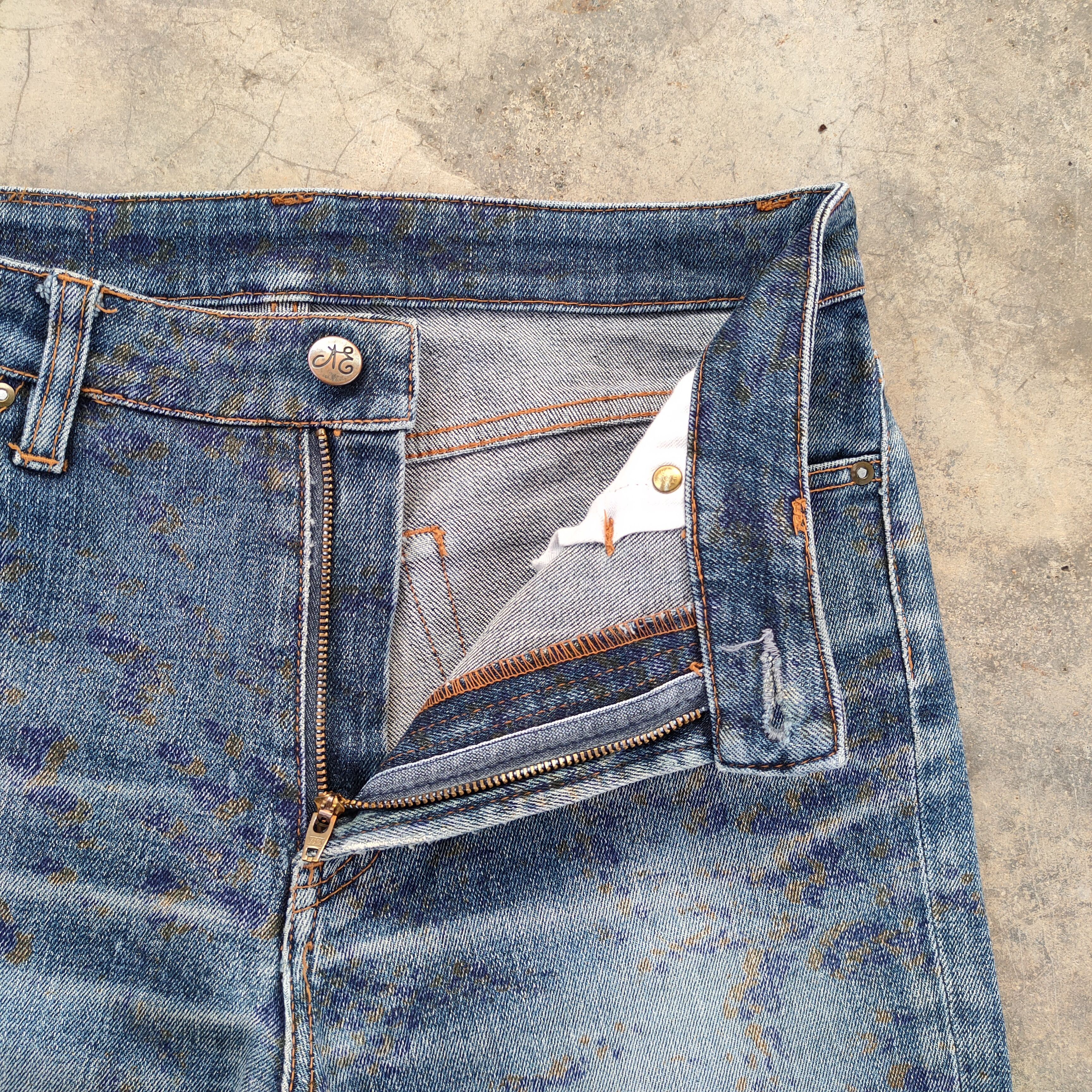 Japanese Brand W29 VINTAGE AE FLARE ART FADED JEANS DENIM PANTS Size US 29 - 6 Thumbnail