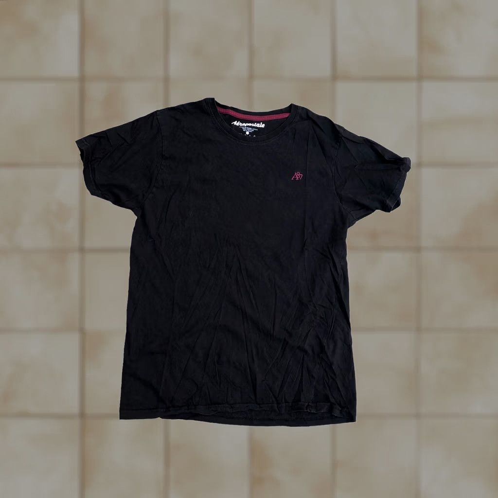 Vintage Aéropostale Crew T Shirt Women's LARGE Black Logo Short Sleeve Size L / US 10 / IT 46 - 1 Thumbnail