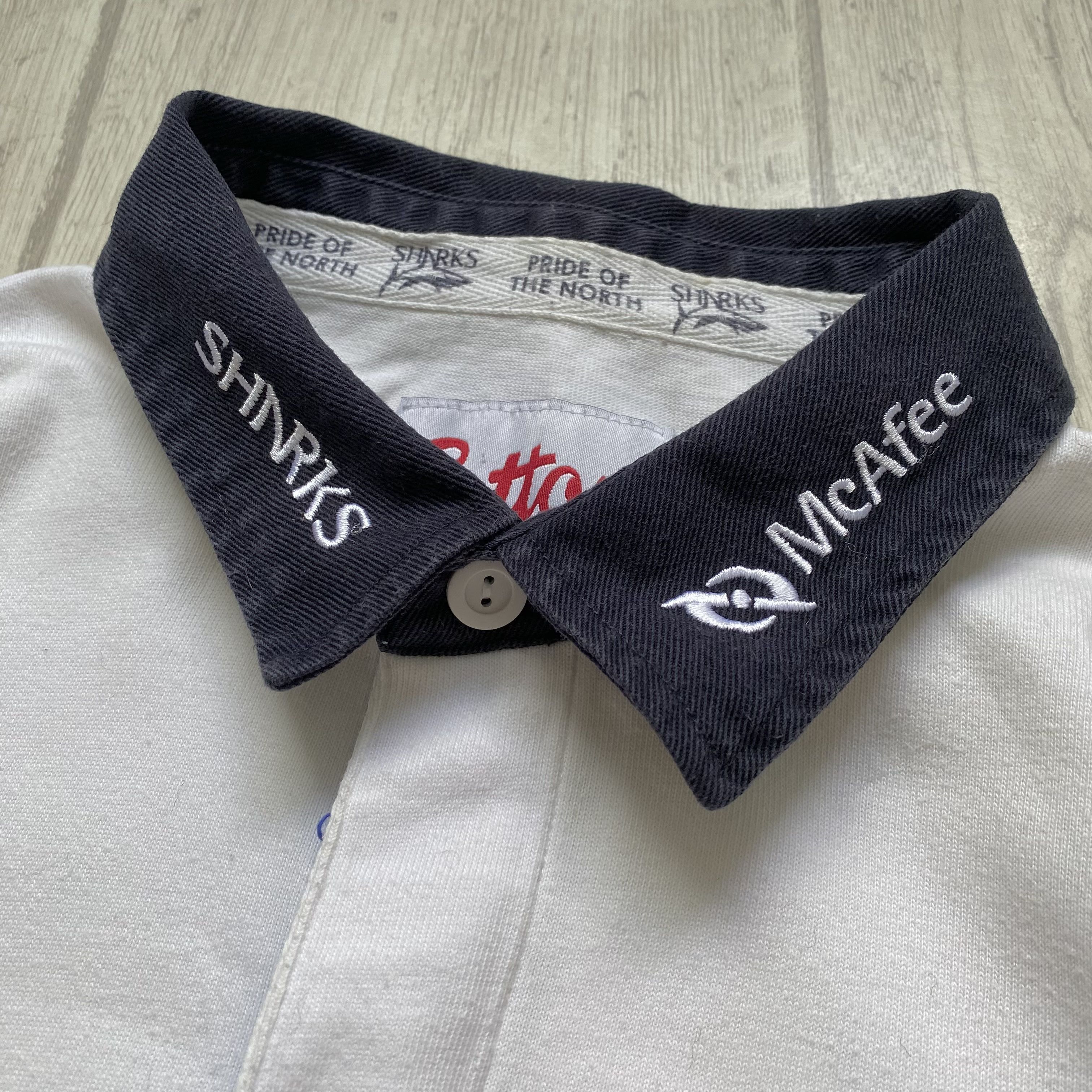 Cotton Traders 🦈 Vintage 90s Sale Sharks AMD jersey Rugby Shirt Heavy Size US XXL / EU 58 / 5 - 7 Thumbnail