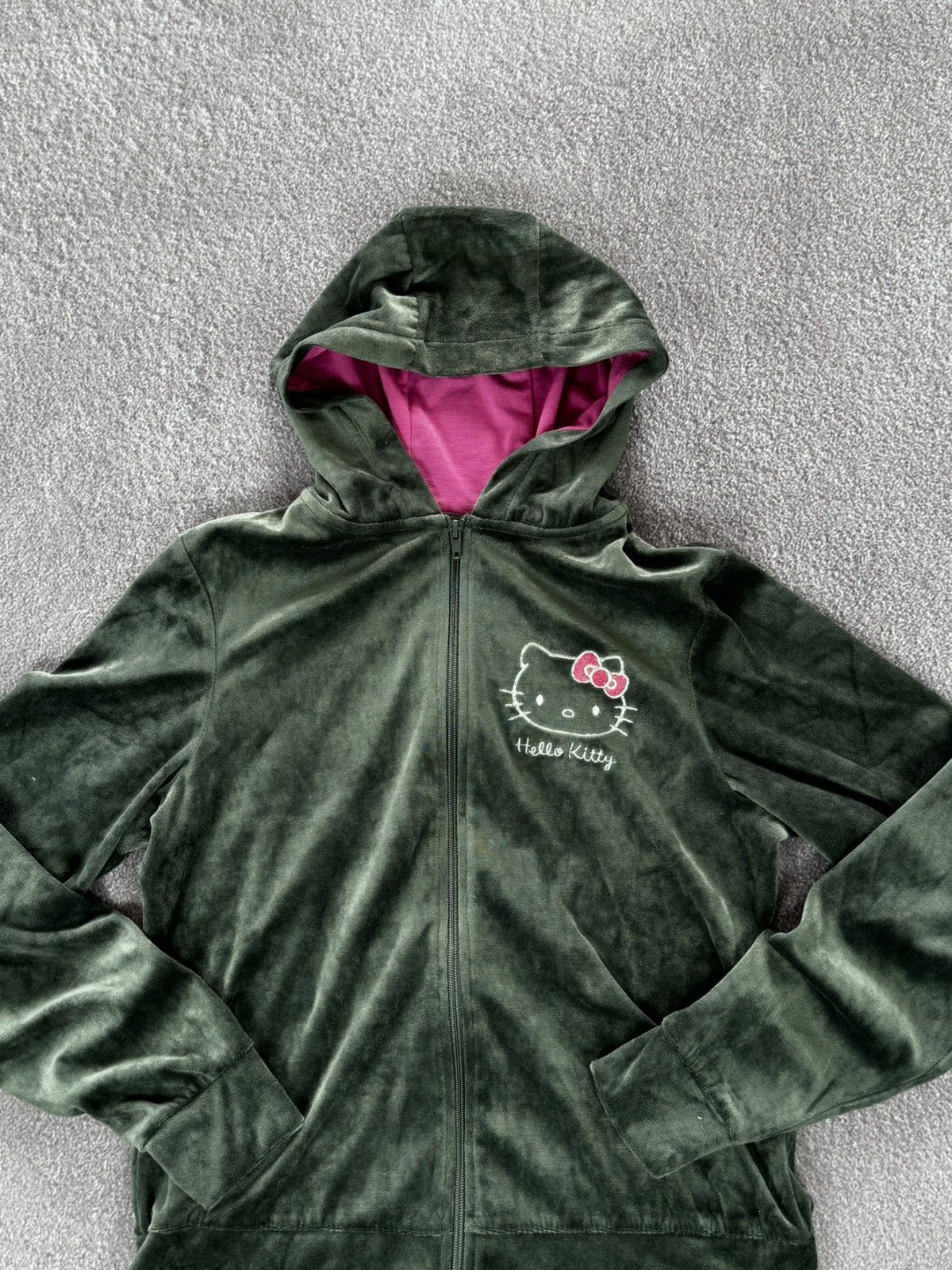 Hysteric Glamour Vintage Y2K Hello Kitty Velour Zip Up Hoodie Size M / US 6-8 / IT 42-44 - 2 Thumbnail