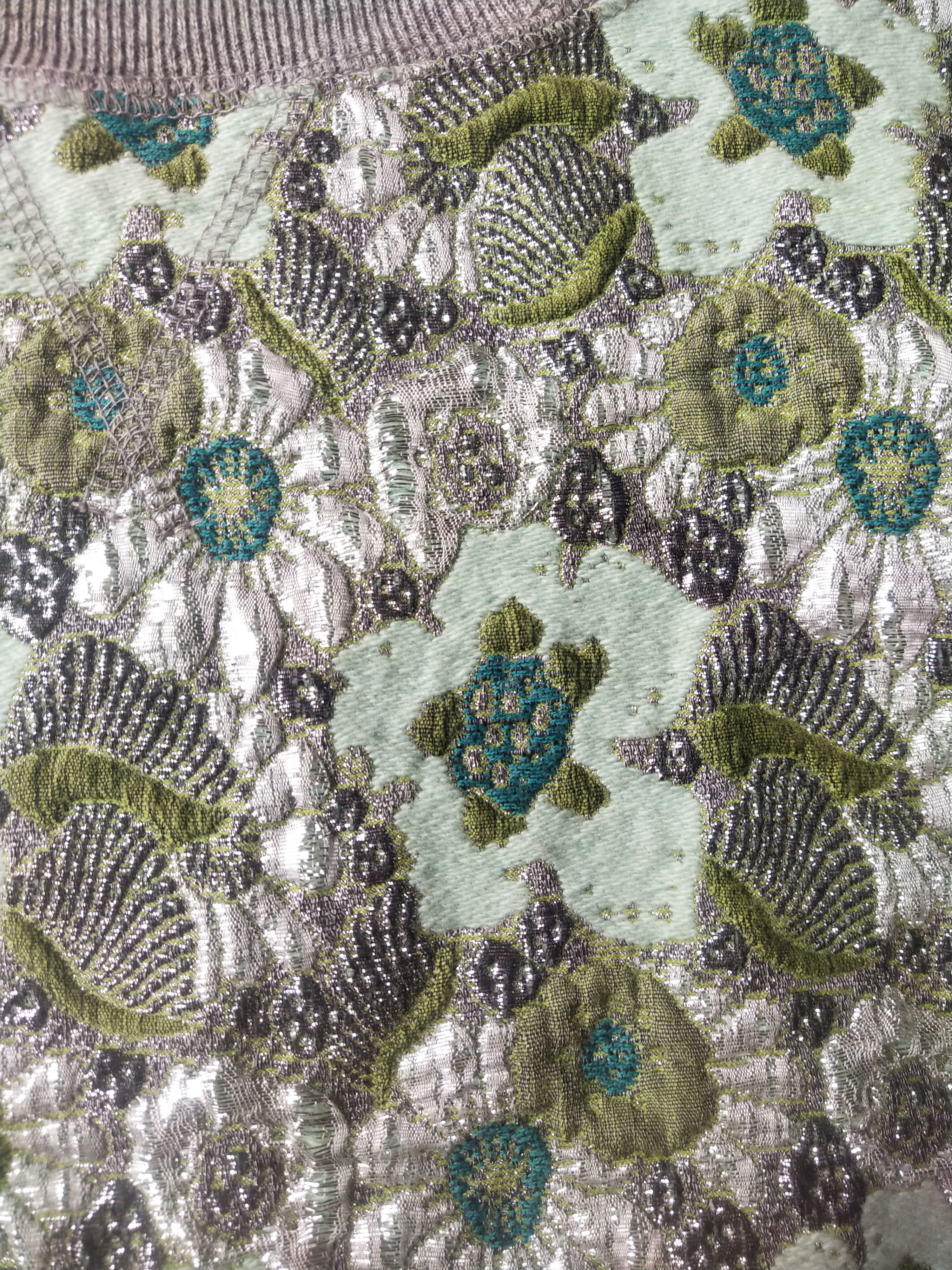 J.Crew FW13 J.Crew Floral Metallic Jacquard Silk Blend Sweater Size S / US 4 / IT 40 - 4 Thumbnail