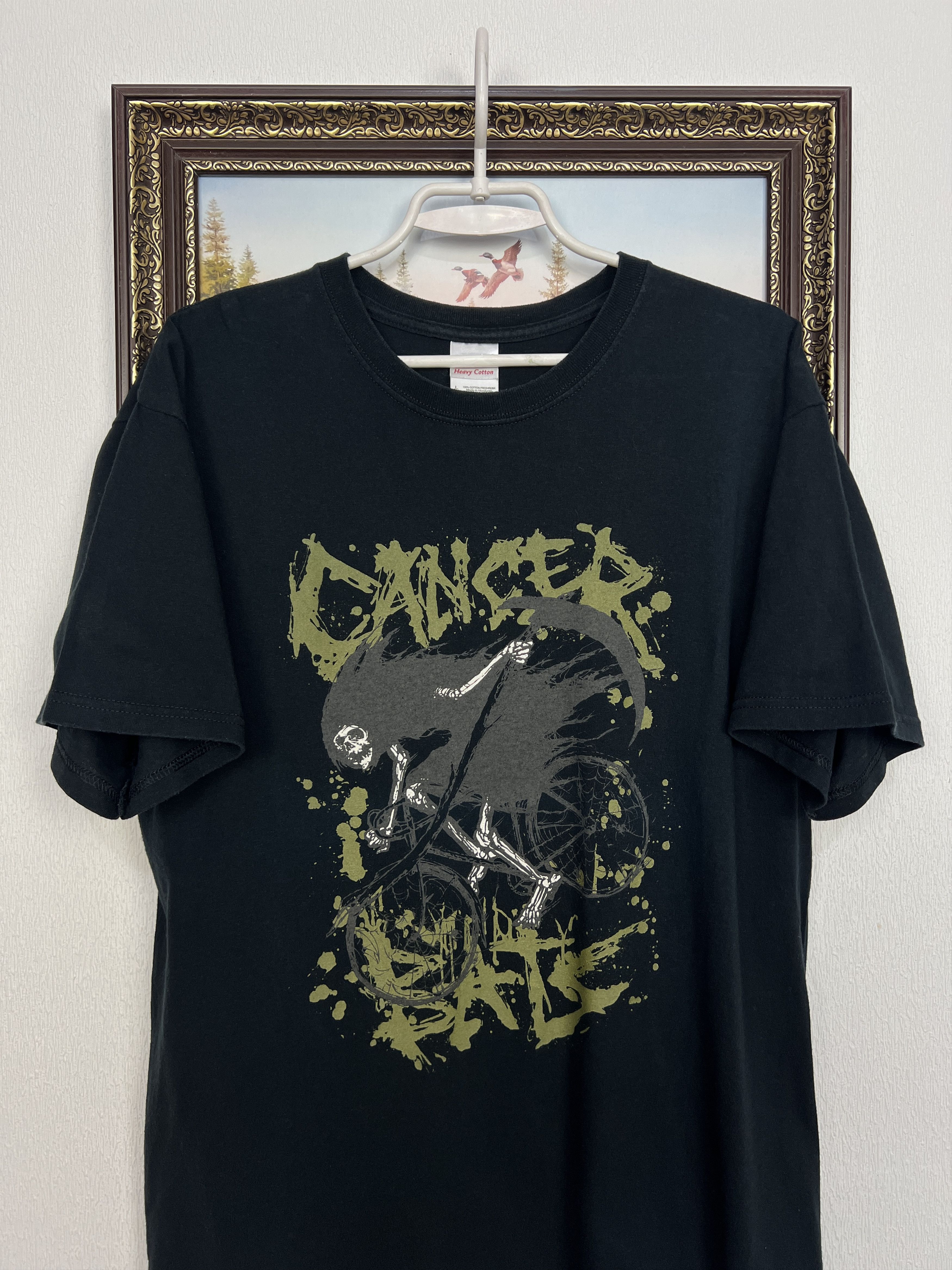 Vintage Cancer Bats Black Metal Bicycle Over Print Tee Shirt Rare Size US L / EU 52-54 / 3 - 2 Thumbnail