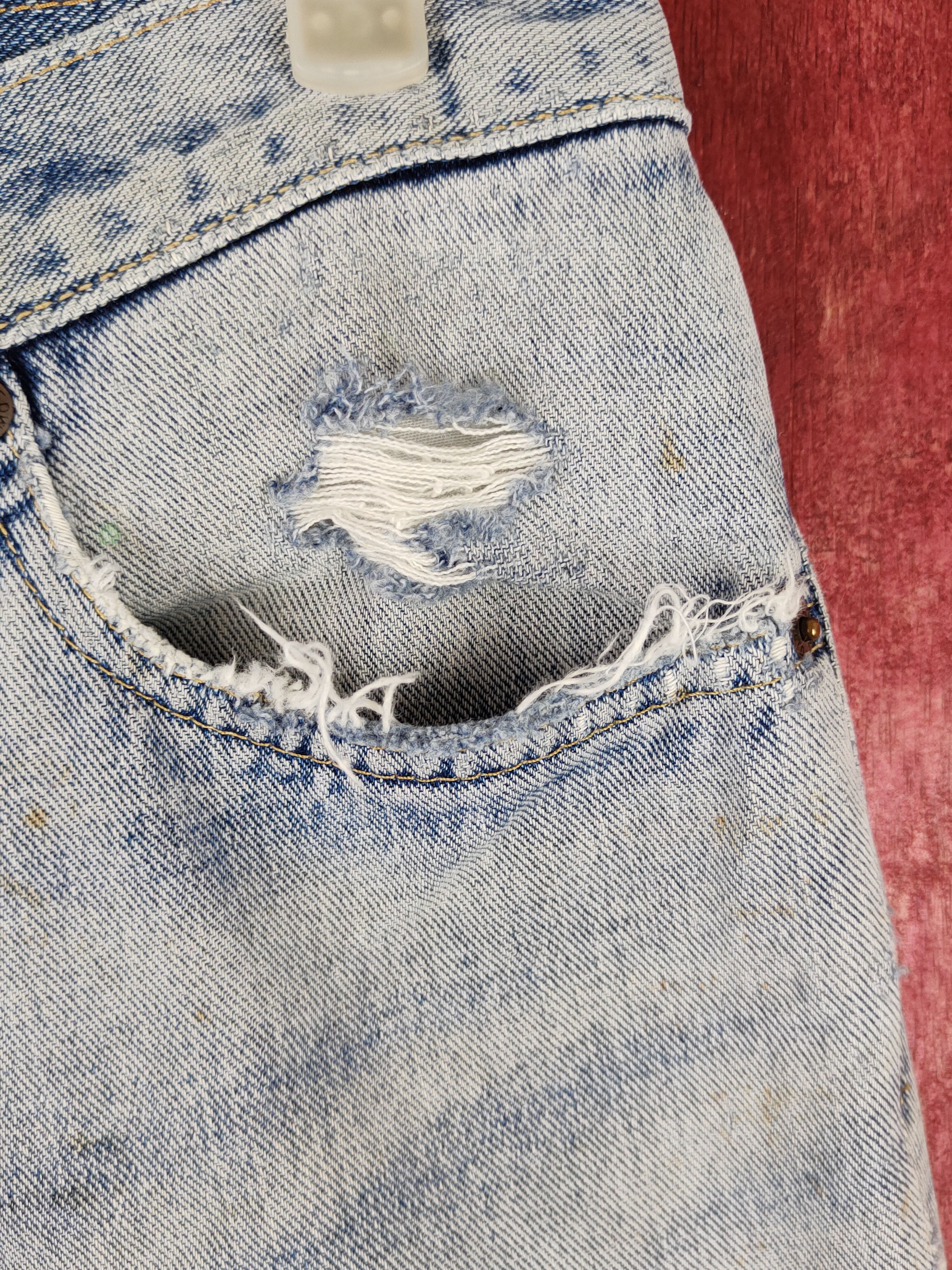 Edwin Edwin Blue Faded distressed ripped Denim #S1601 Size US 29 - 5 Thumbnail