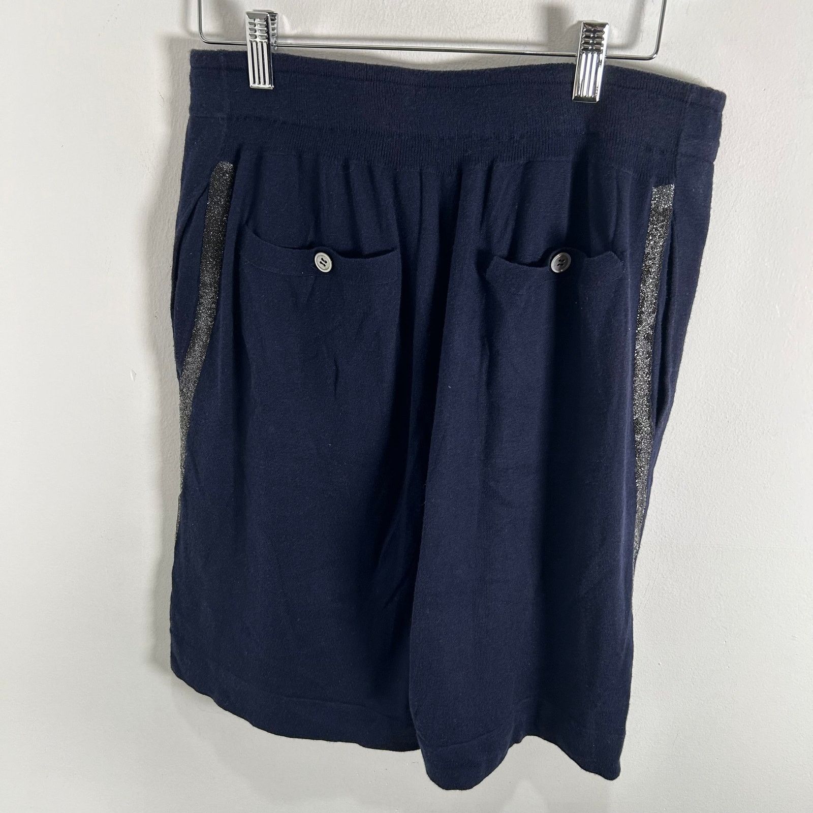 Sacai Sacai Navy Sparkle Stripe Shorts Size M Size US 32 / EU 48 - 2 Thumbnail